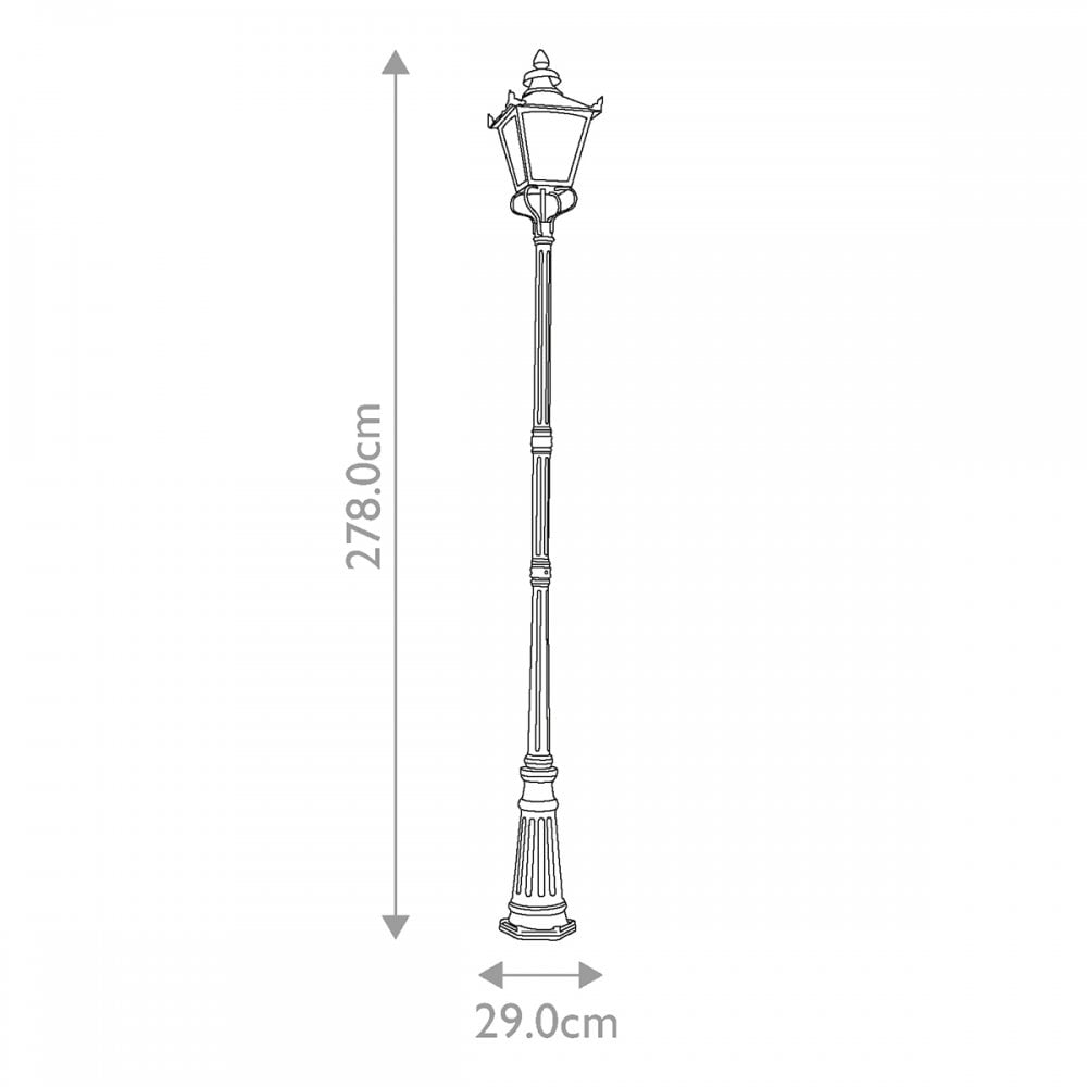 Elstead Grampian 1 Light Lamp Post - Black