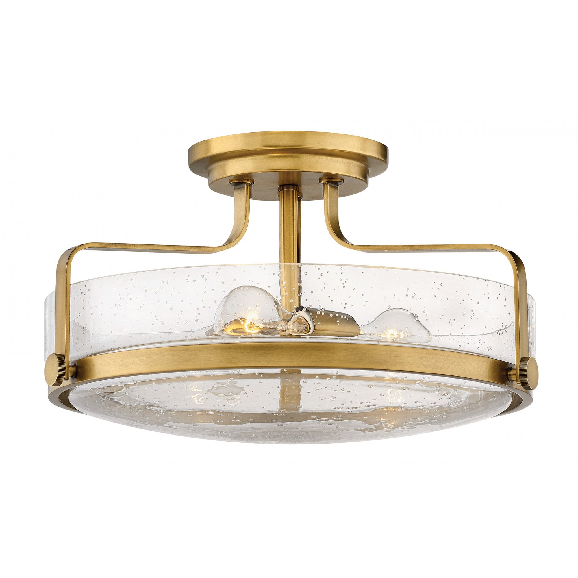 Hinkley Harper Medium Semi-Flush - Clear - Heritage Brass