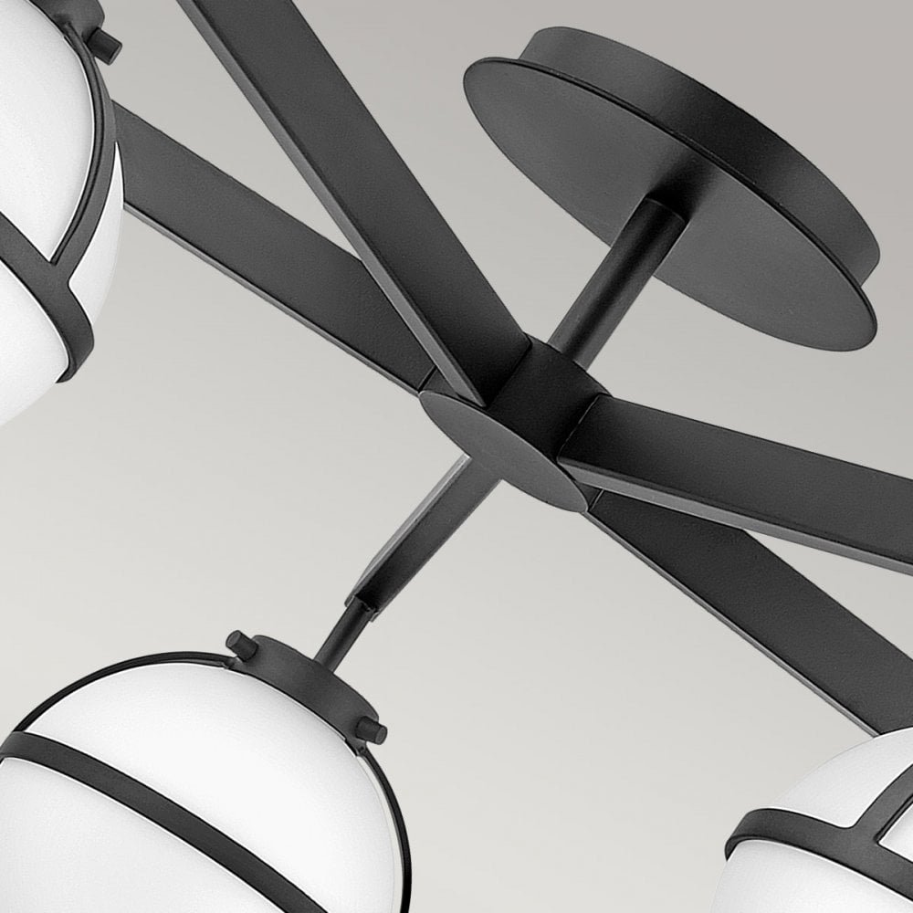 Hinkley Hollis 5 Light Chandelier - Opal - Black