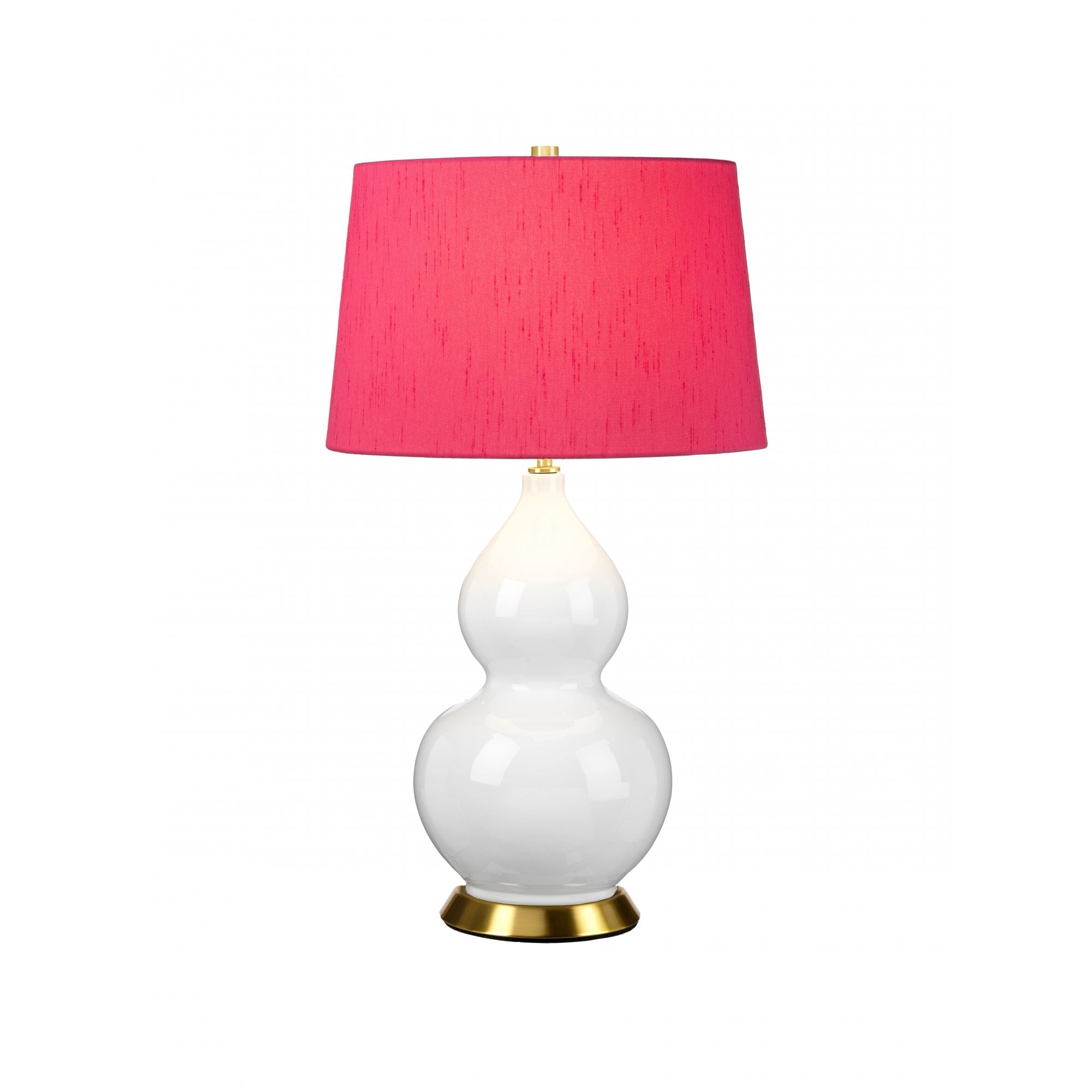 Elstead Isla 1 Light Table Lamp - White, Aged Brass & Cranberry