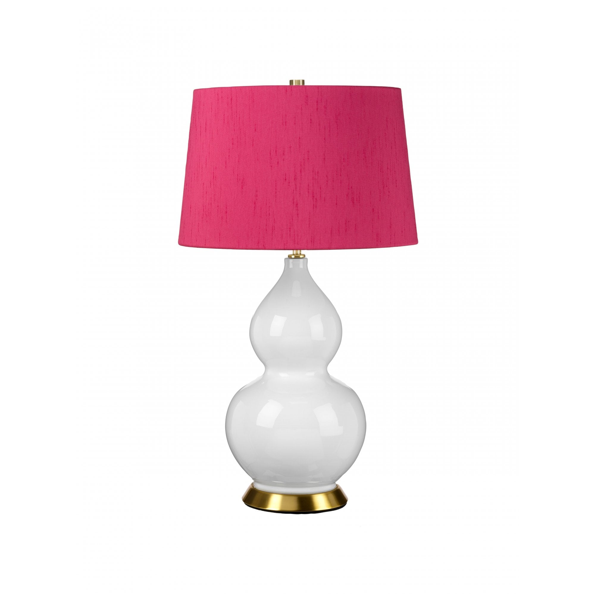 Elstead Isla 1 Light Table Lamp - White, Aged Brass & Cranberry