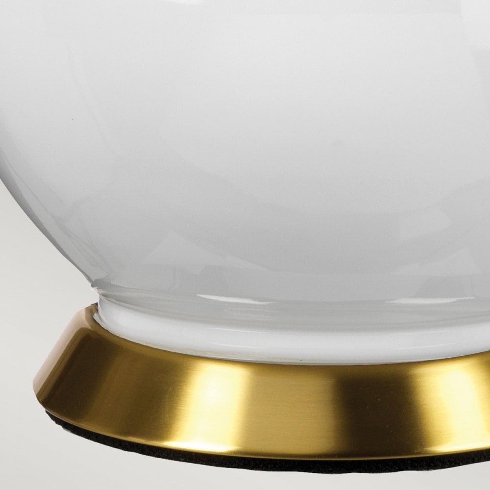 Elstead Isla 1 Light Table Lamp - White, Aged Brass & Green