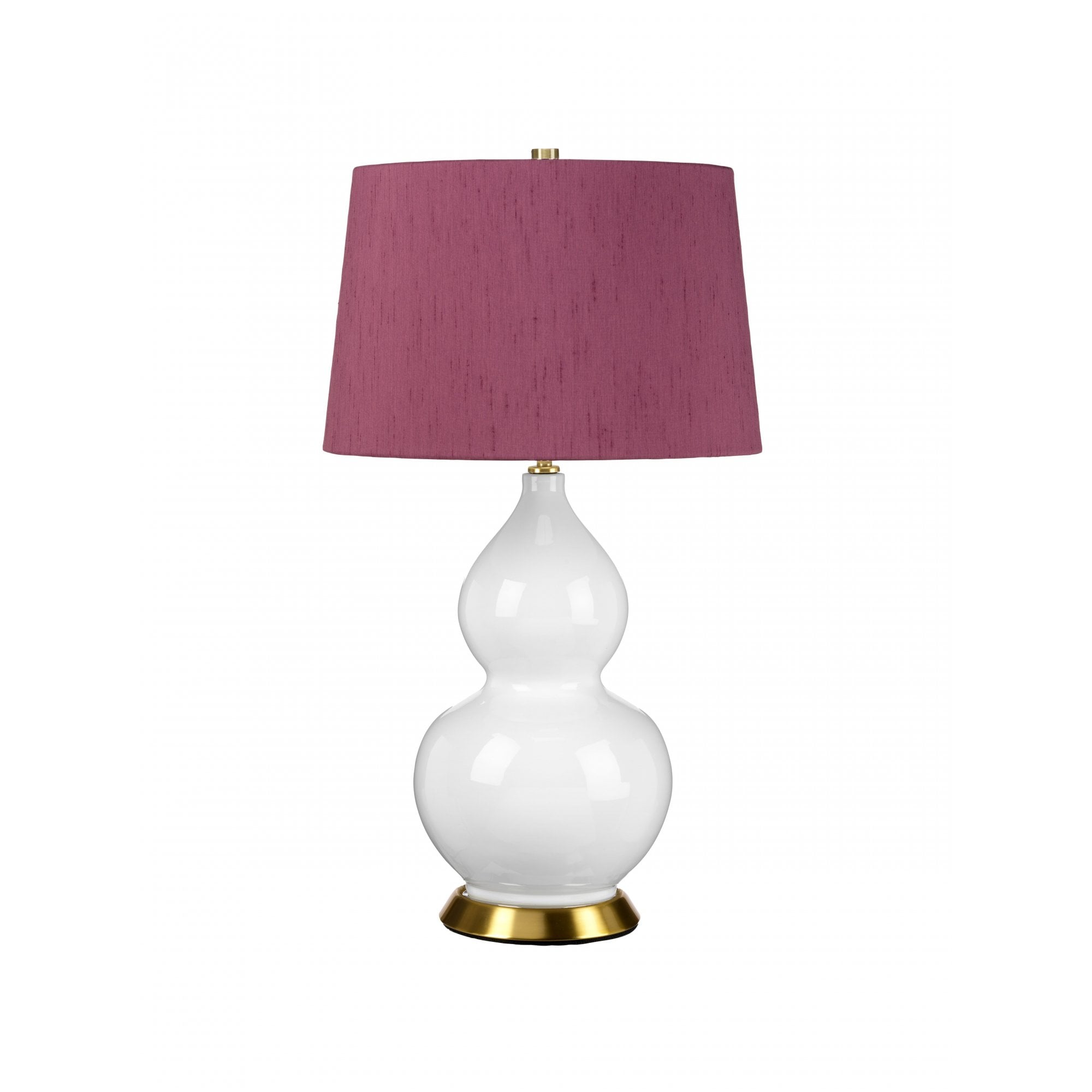 Elstead Isla 1 Light Table Lamp - White, Aged Brass & Purple