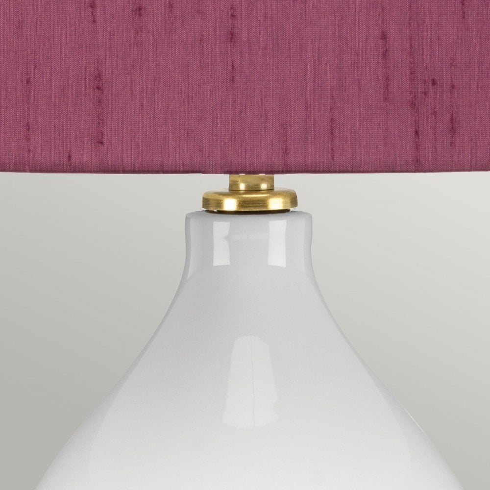 Elstead Isla 1 Light Table Lamp - White, Aged Brass & Purple