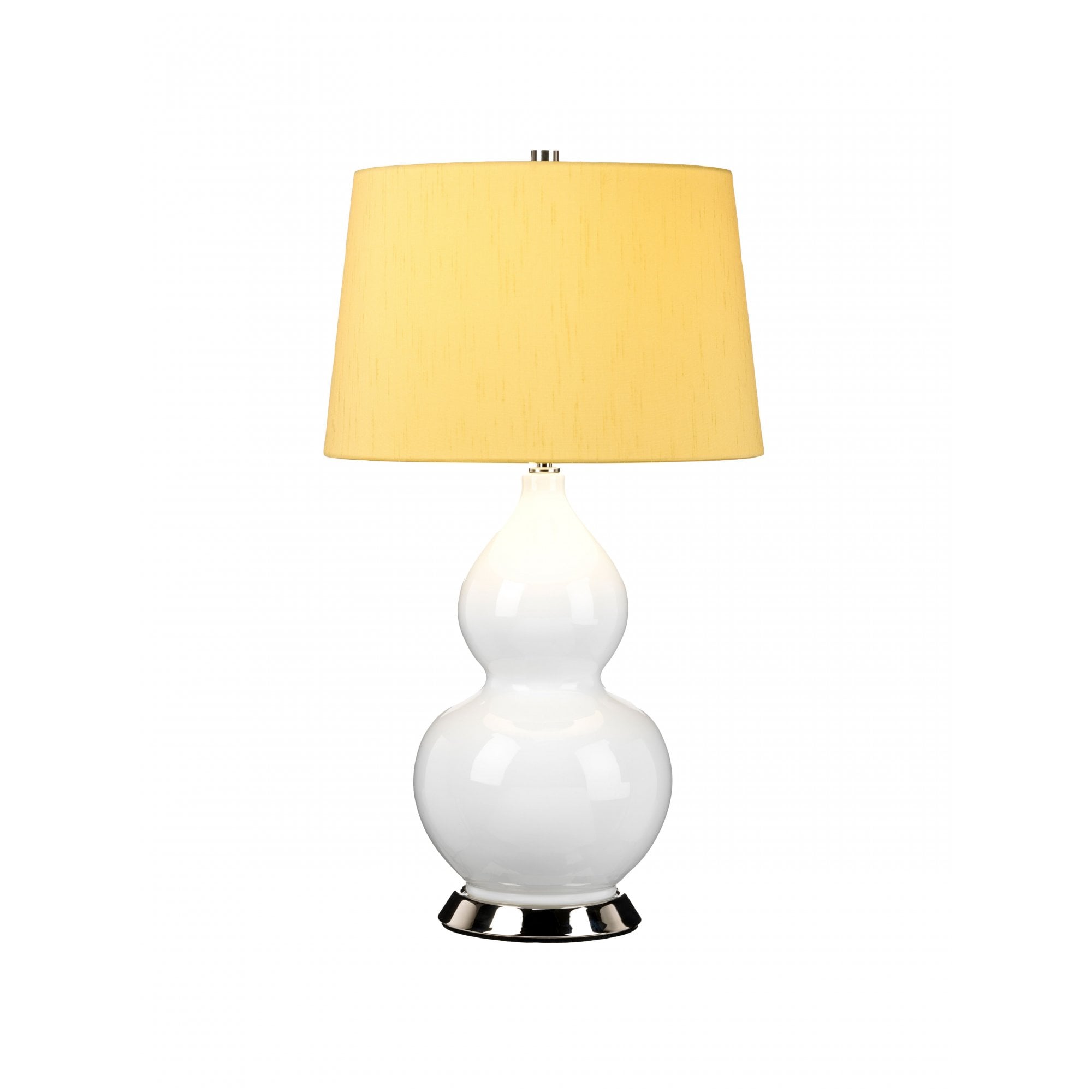 Elstead Isla 1 Light Table Lamp - White, Polished Nickel & Yellow