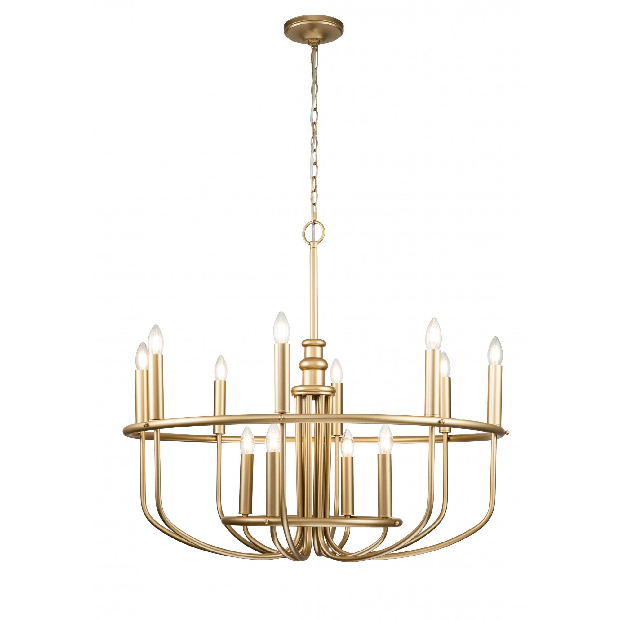 Kichler Capitol Hill 12 Light Chandelier - Painted Natural Brass