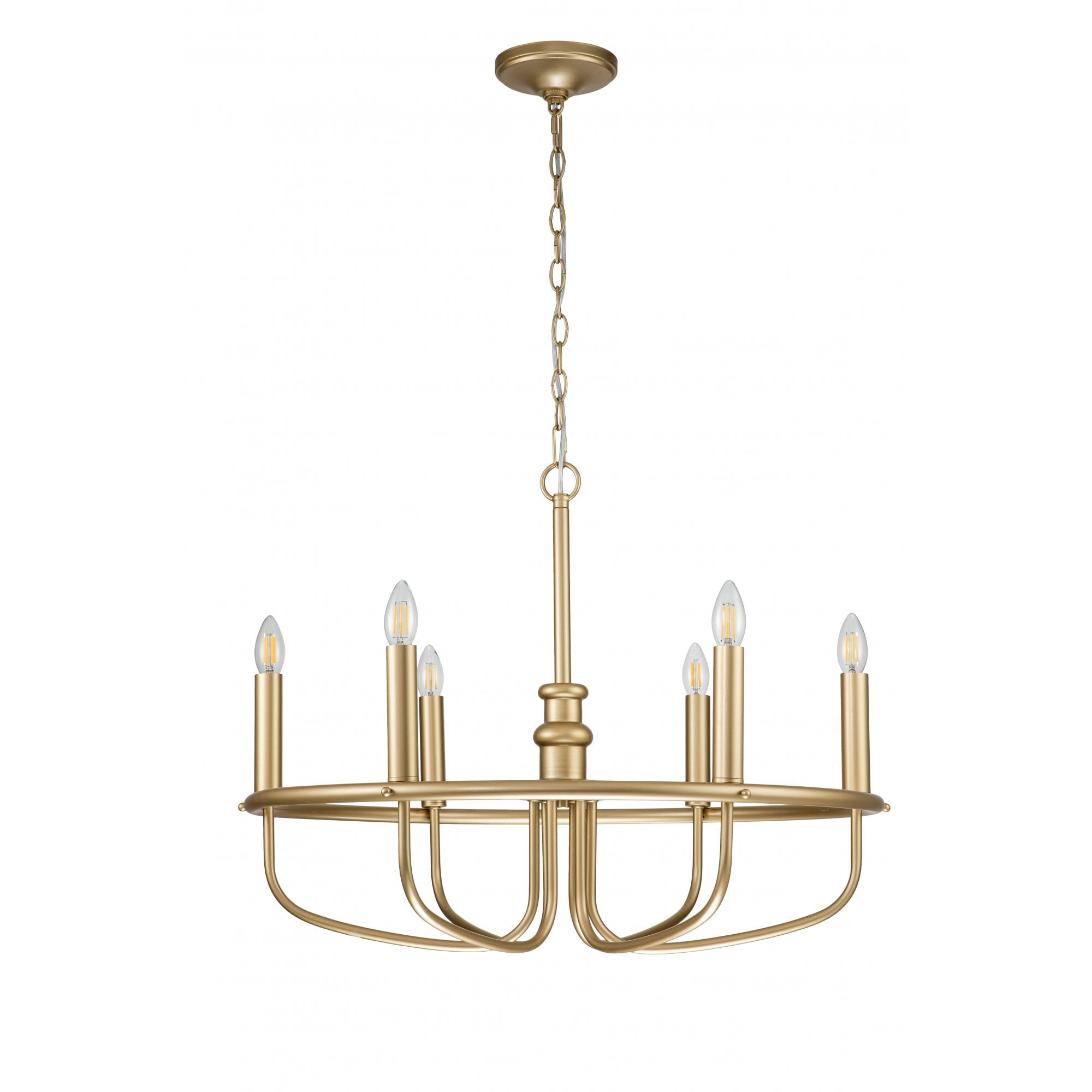 Kichler Capitol Hill 6 Light Chandelier - Painted Natural Brass