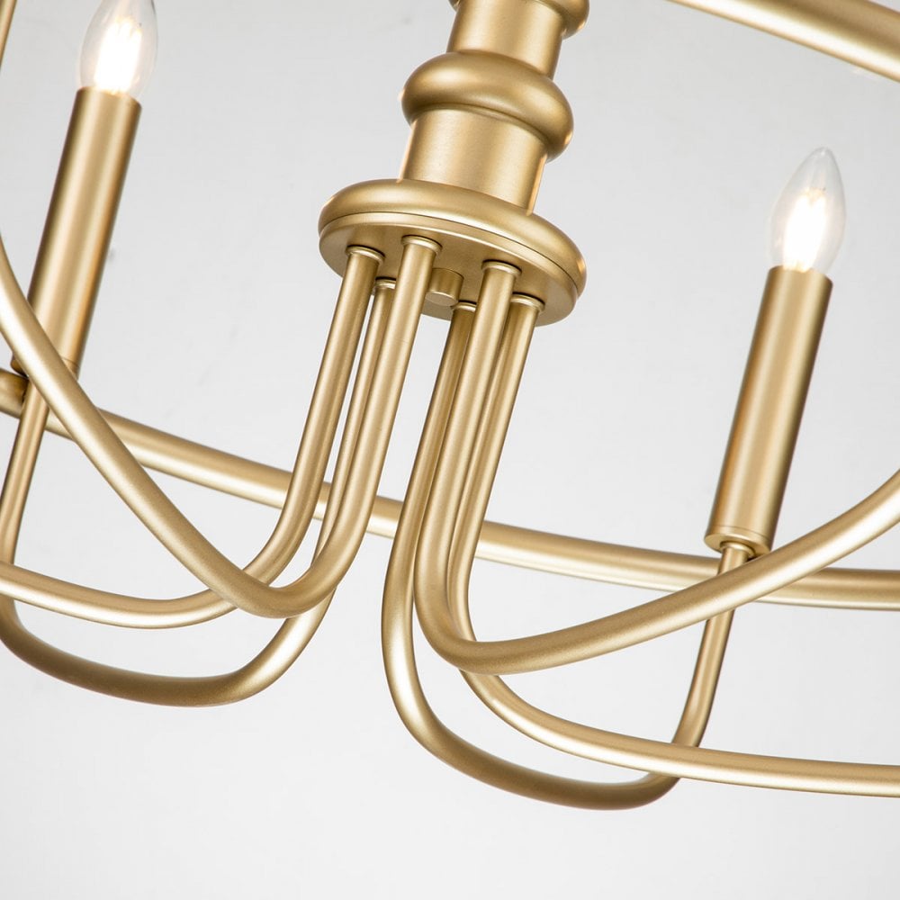 Kichler Capitol Hill 6 Light Chandelier - Painted Natural Brass