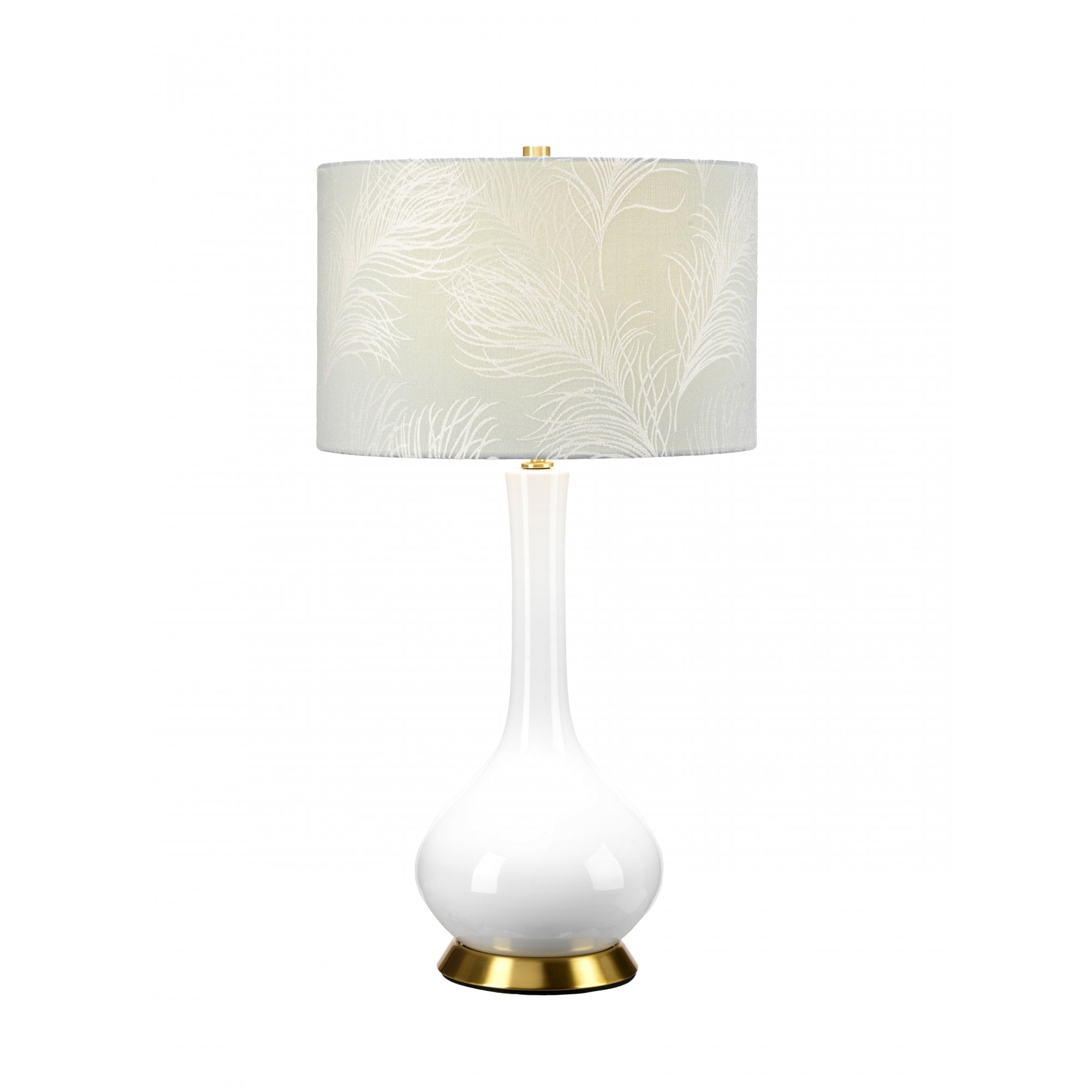 Elstead Milo 1 Light Table Lamp - White, Aged Brass & Blue
