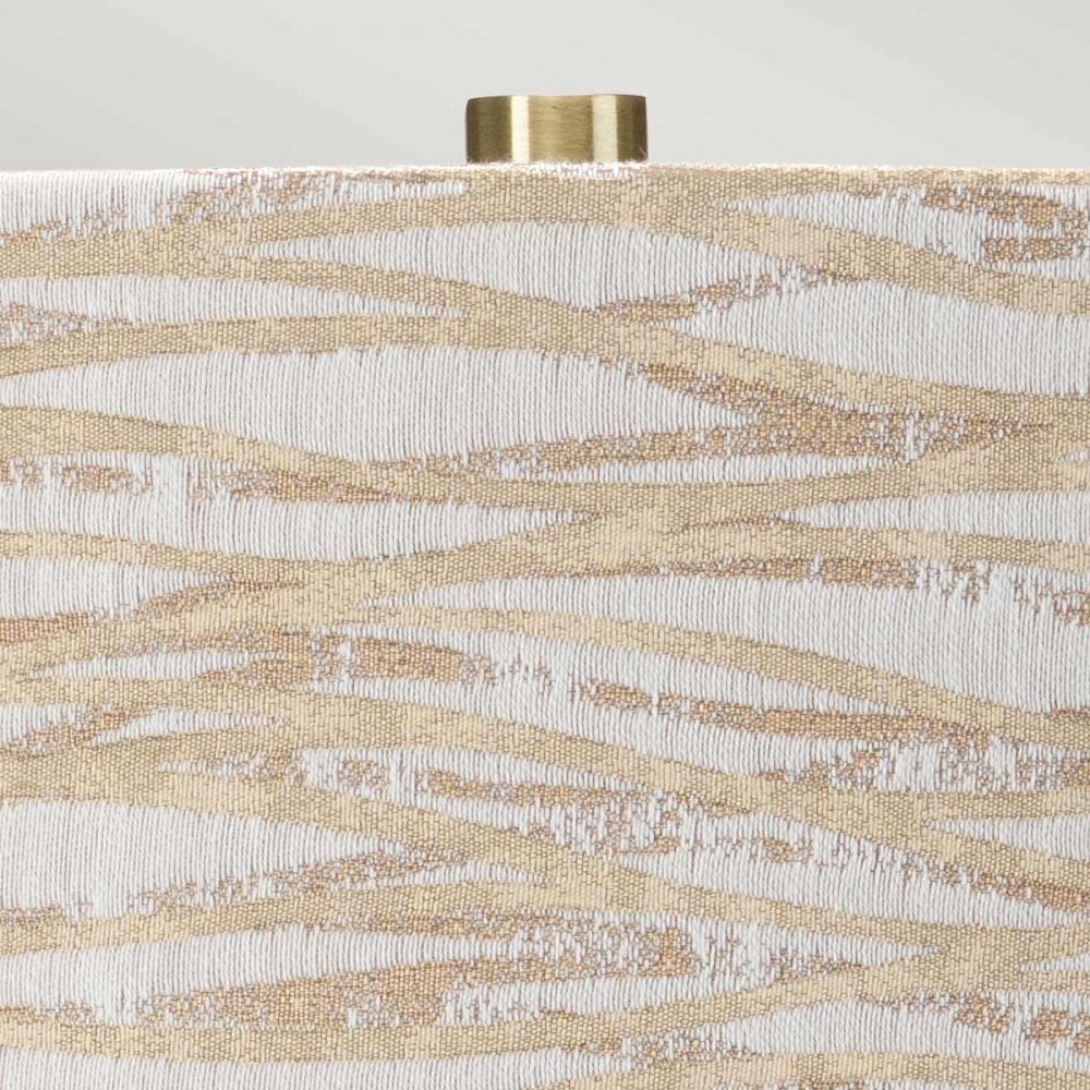 Elstead Milo 1 Light Table Lamp - White, Aged Brass & Orange