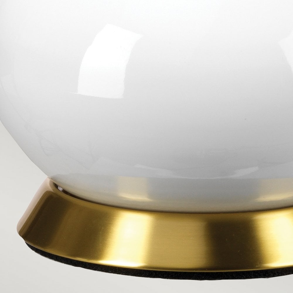Elstead Milo 1 Light Table Lamp - White, Aged Brass & Green