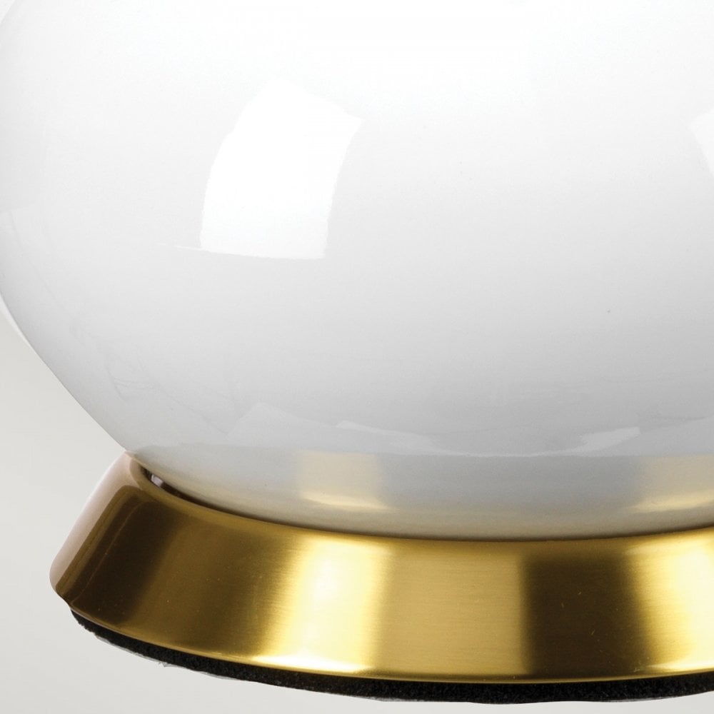 Elstead Milo 1 Light Table Lamp - White, Aged Brass & Grey