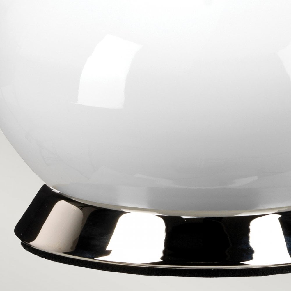 Elstead Milo 1 Light Table Lamp - White, Polished Nickel & Silver