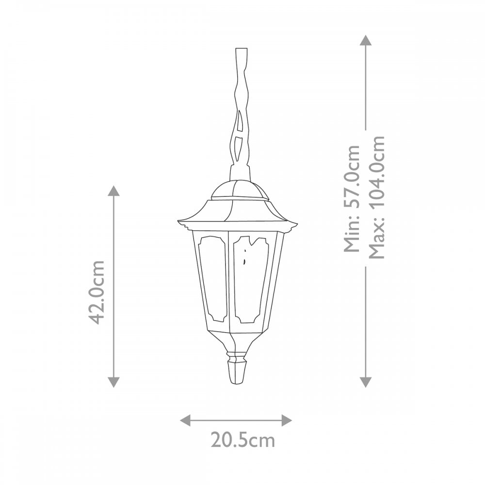 Elstead Parish 1 Light Chain Lantern - Black