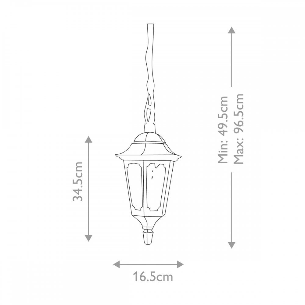 Elstead Parish Mini 1 Light Chain Lantern - Black