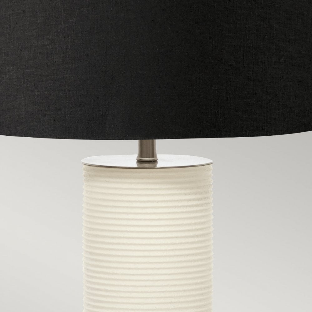 Elstead Ripple 1 Light Table Lamp - White with Black Shade
