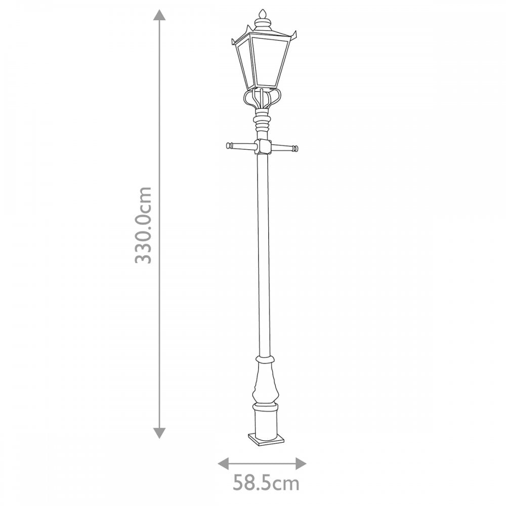Elstead Wilmslow 1 Light Lamp Post - Black