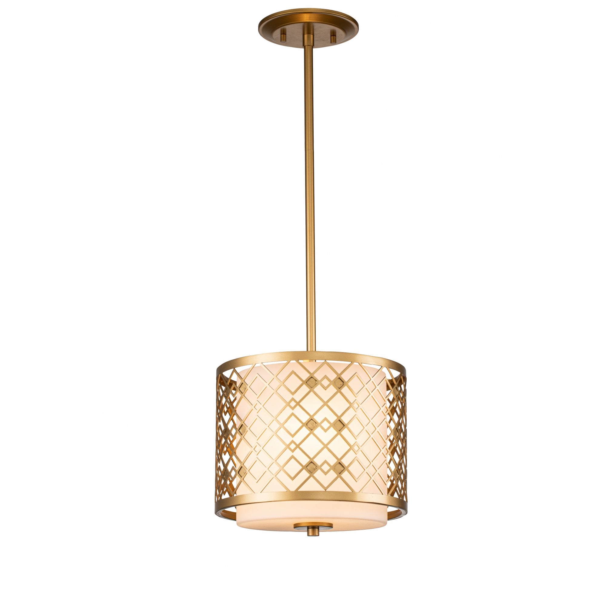 Elstead Ziggy 1 Light Small Pendant - Lacquered Gold