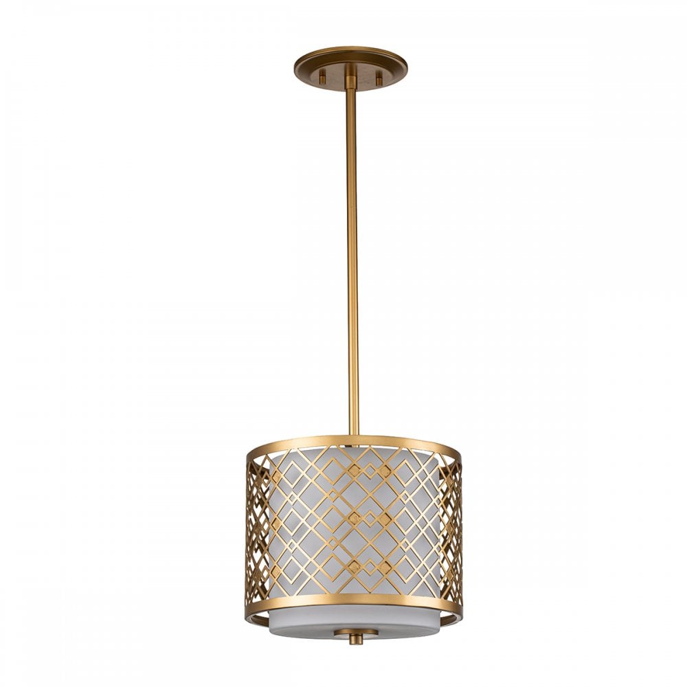 Elstead Ziggy 1 Light Small Pendant - Lacquered Gold