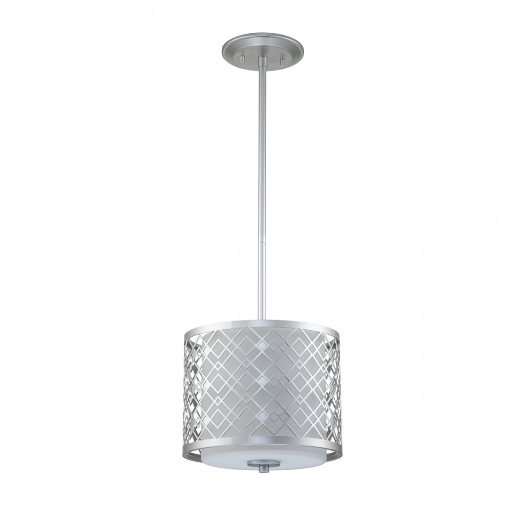 Elstead Ziggy 1 Light Small Pendant - Lacquered Silver