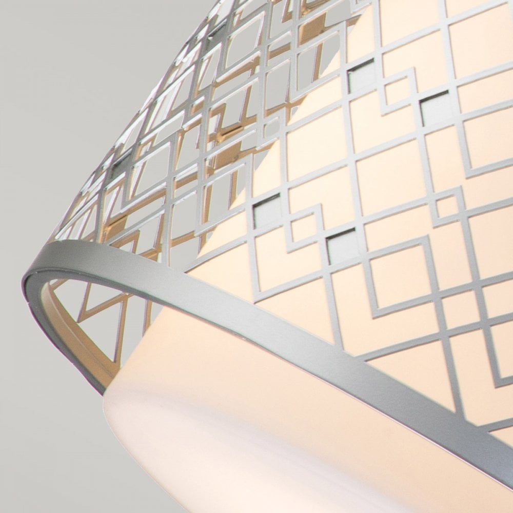 Elstead Ziggy 2 Light Medium Pendant - Lacquered Silver