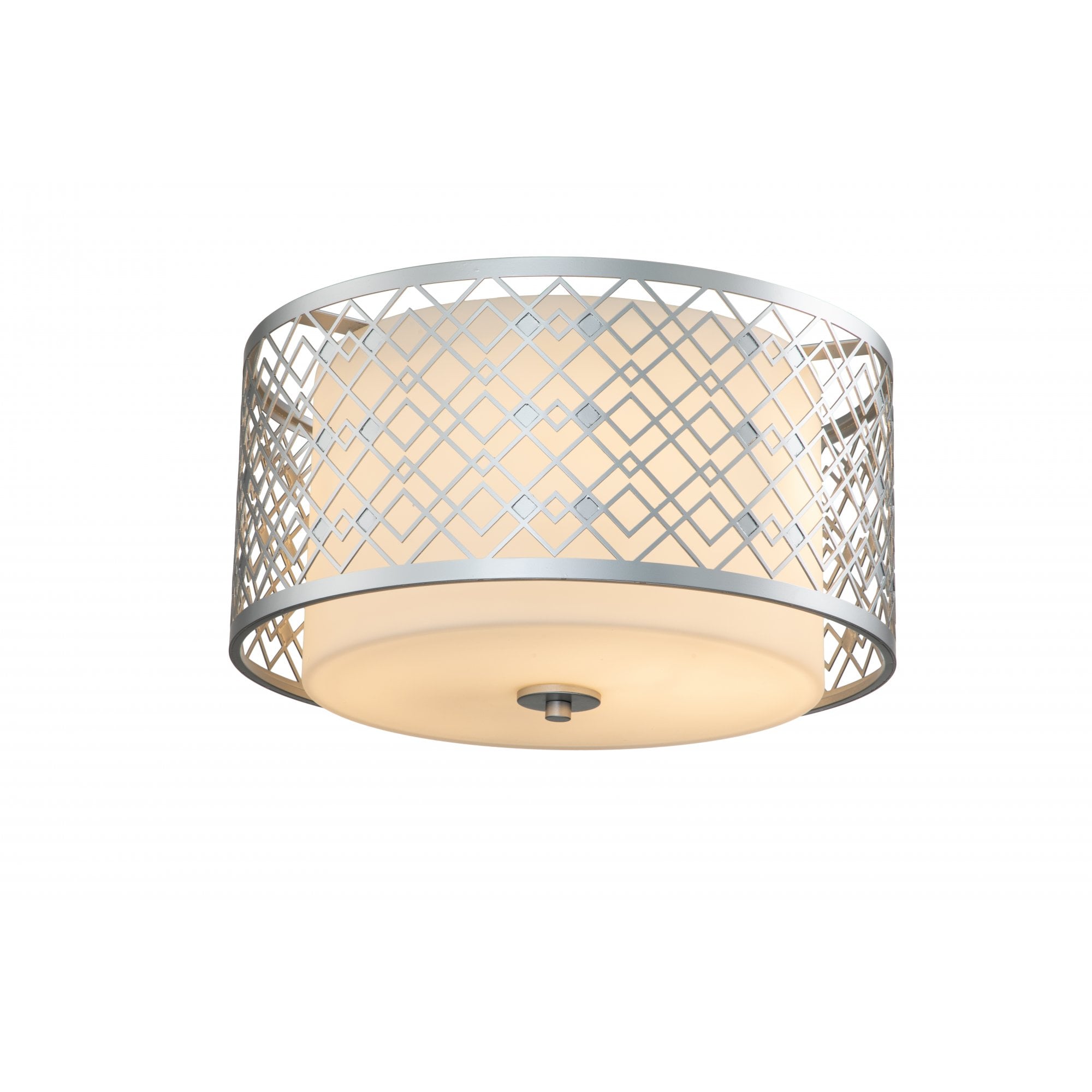 Elstead Ziggy 2 Light Medium Flush - Lacquered Silver