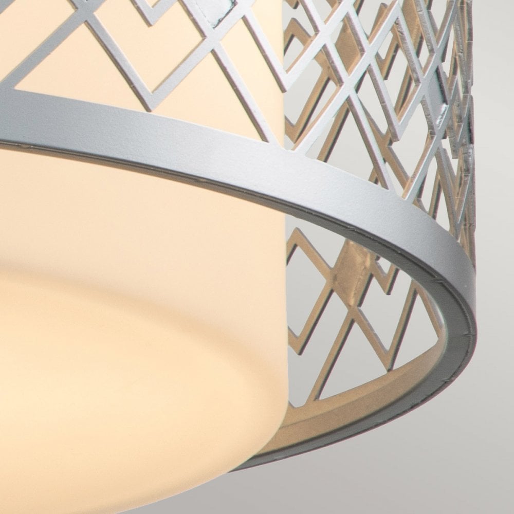 Elstead Ziggy 2 Light Medium Flush - Lacquered Silver