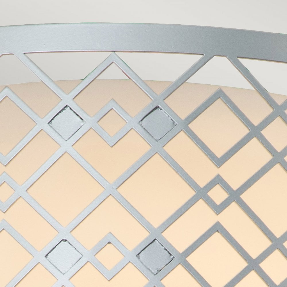 Elstead Ziggy 2 Light Medium Flush - Lacquered Silver