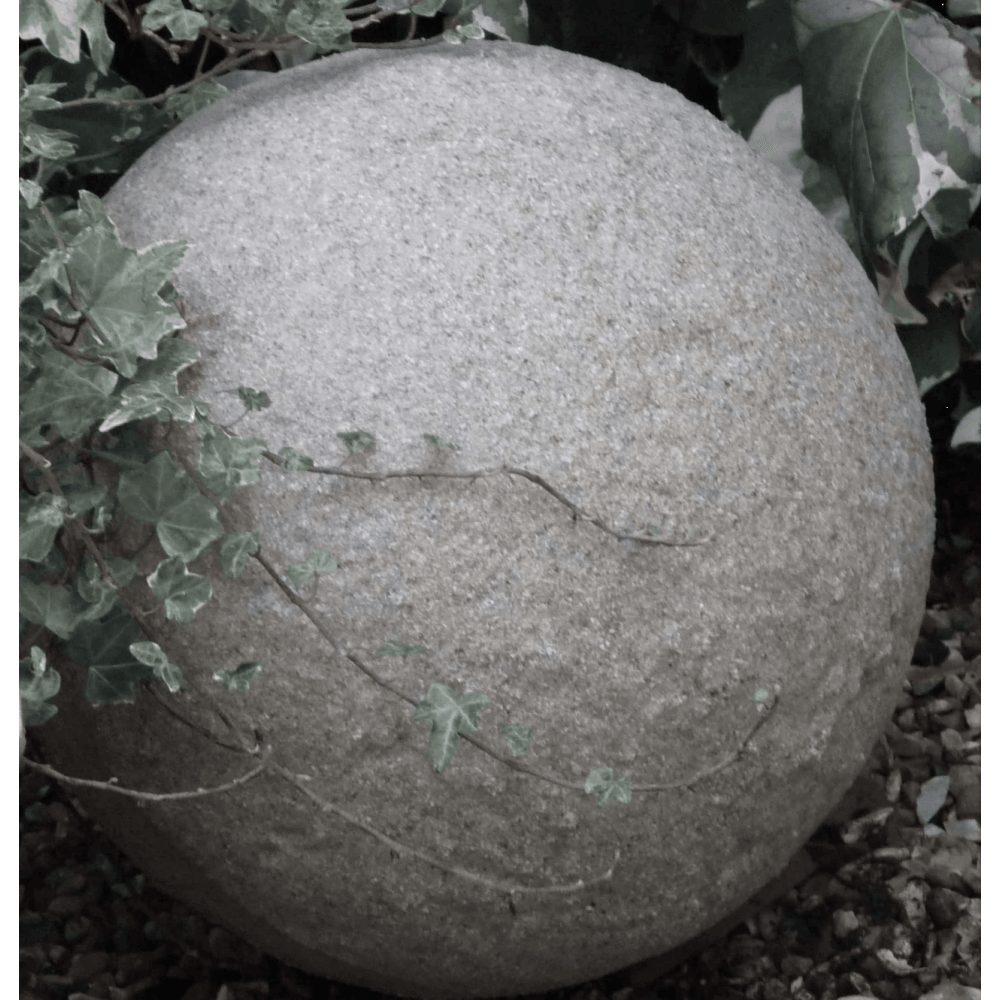 Stone Globe Spherical Garden Light - Weathered Stone - Mains