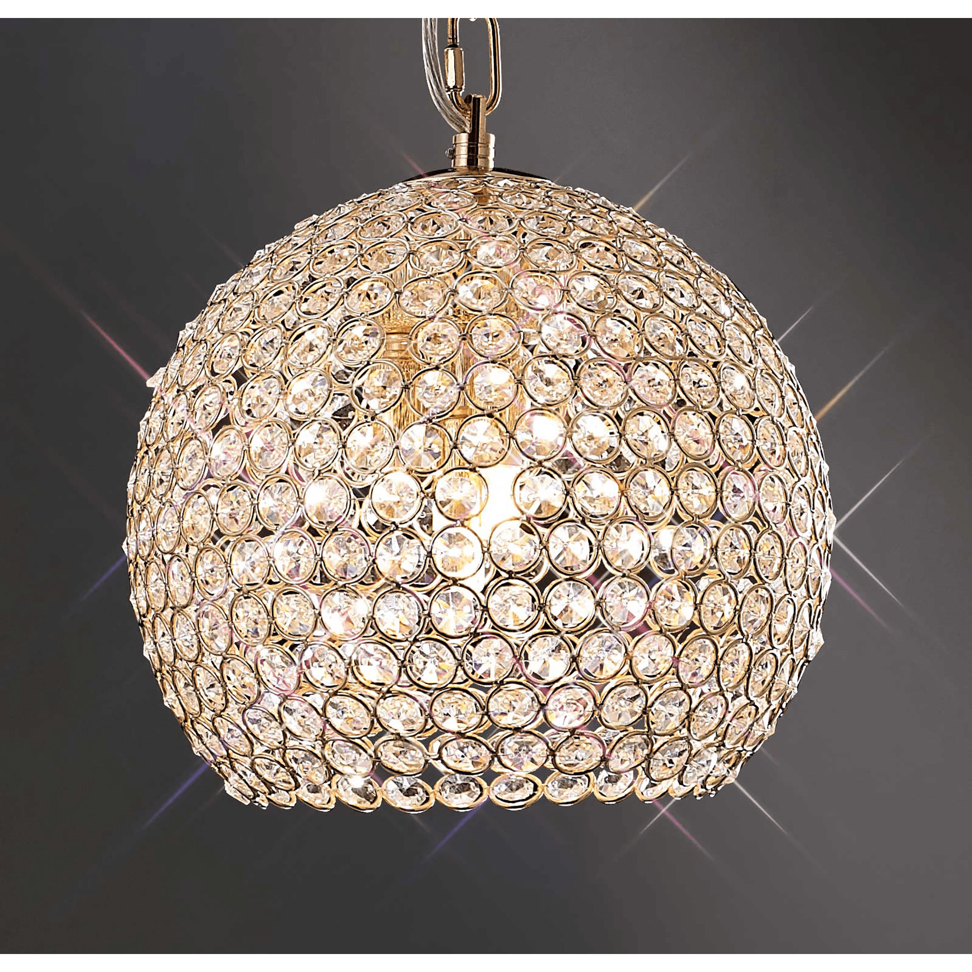 Diyas Ava 4 Light Pendant - French Gold & Crystal