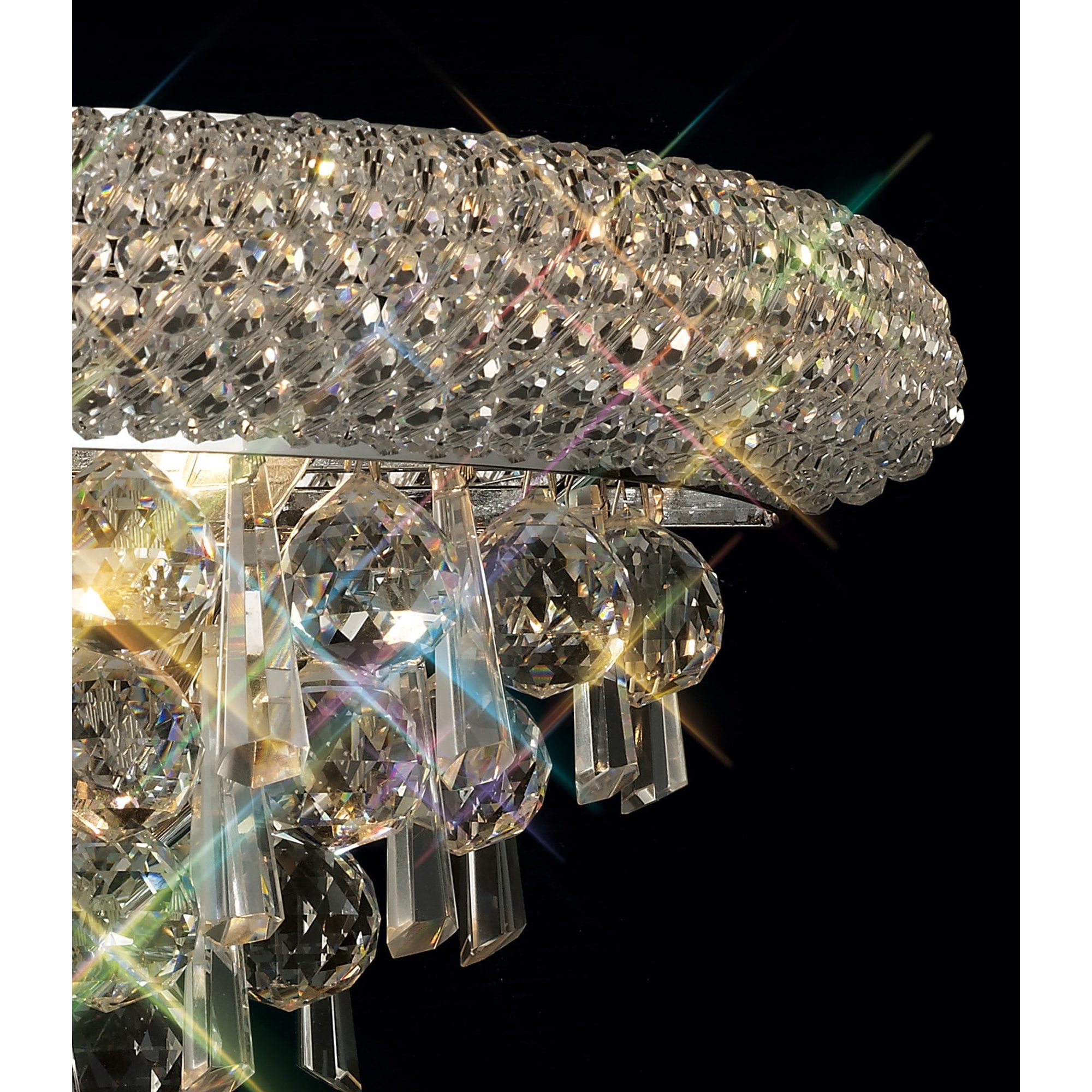 Diyas Alexandra Medium 3 Light Wall Light - Polished Chrome & Crystal