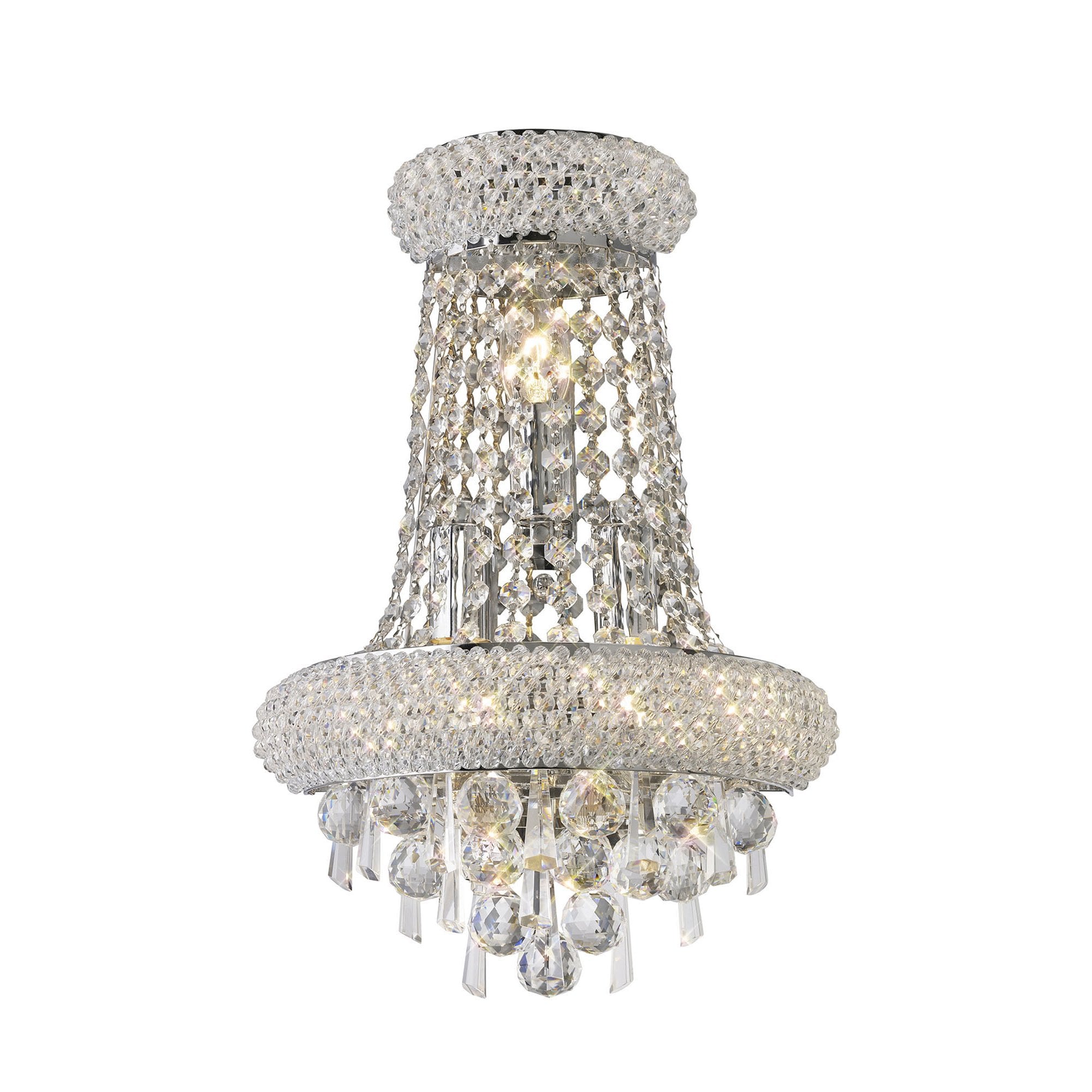 Diyas Alexandra Large 3 Light Wall Light - Polished Chrome & Crystal