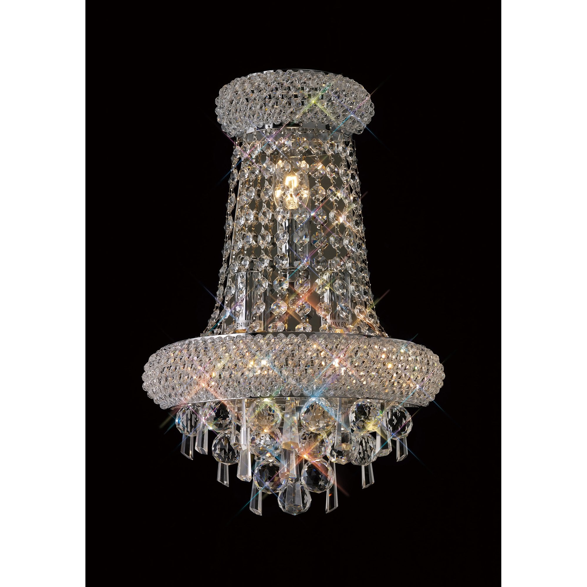 Diyas Alexandra Large 3 Light Wall Light - Polished Chrome & Crystal