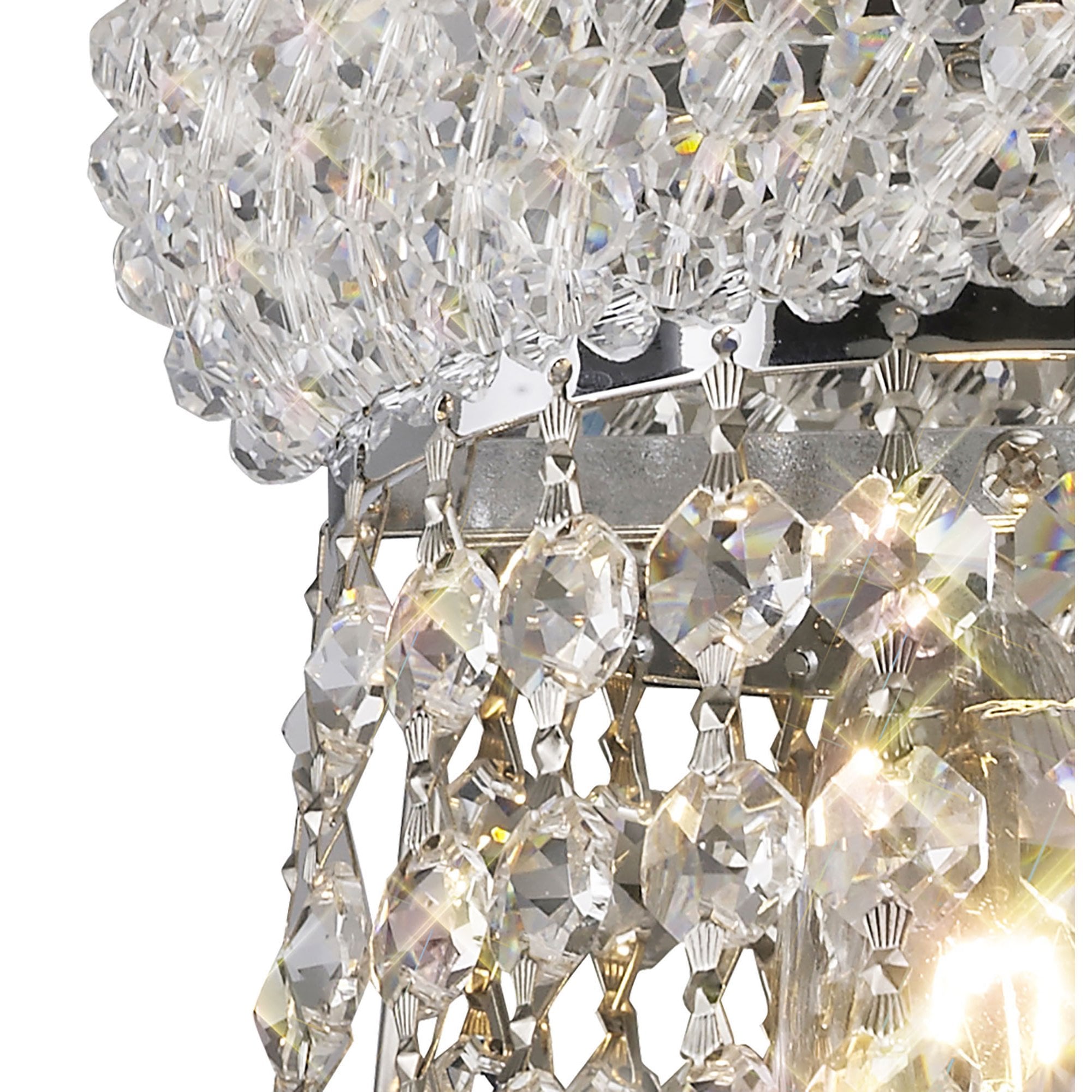Diyas Alexandra Large 3 Light Wall Light - Polished Chrome & Crystal