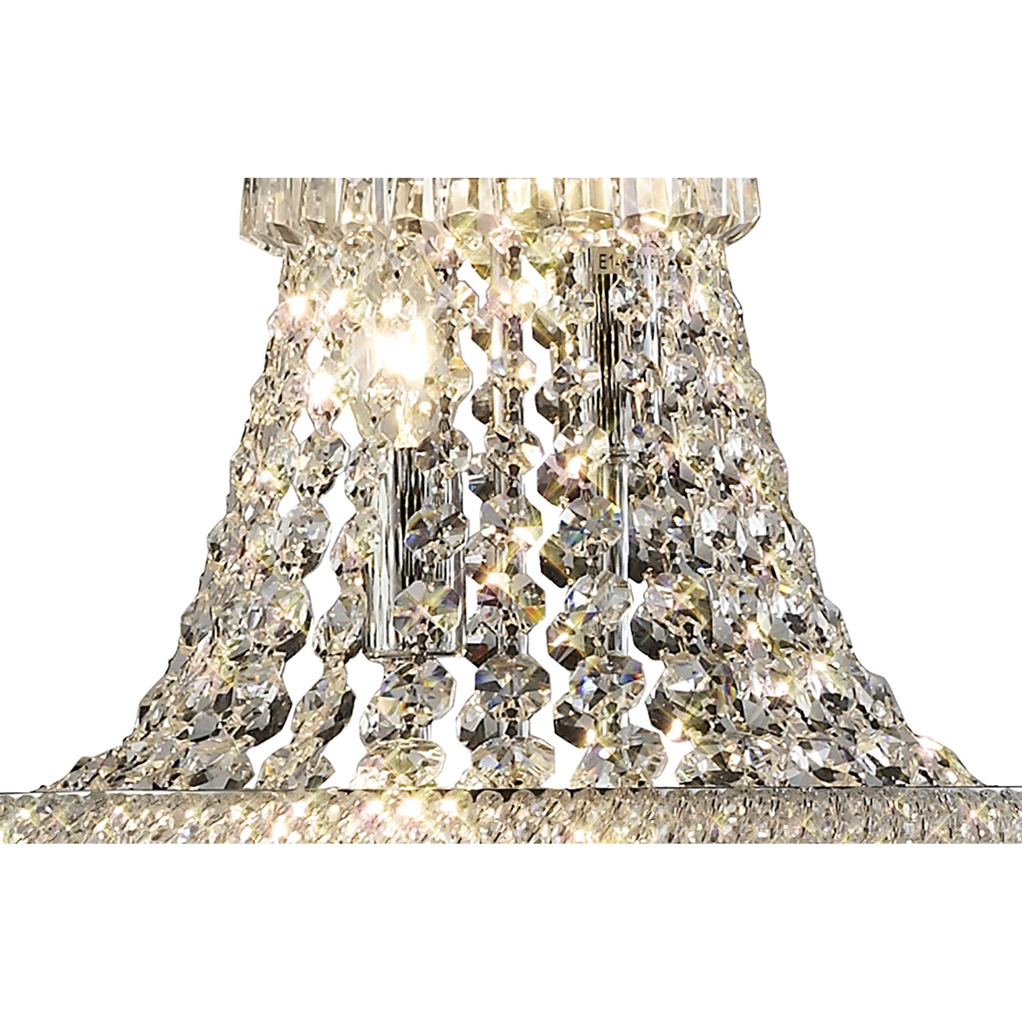 Diyas Alexandra 8 Light Floor Lamp - Polished Chrome & Crystal