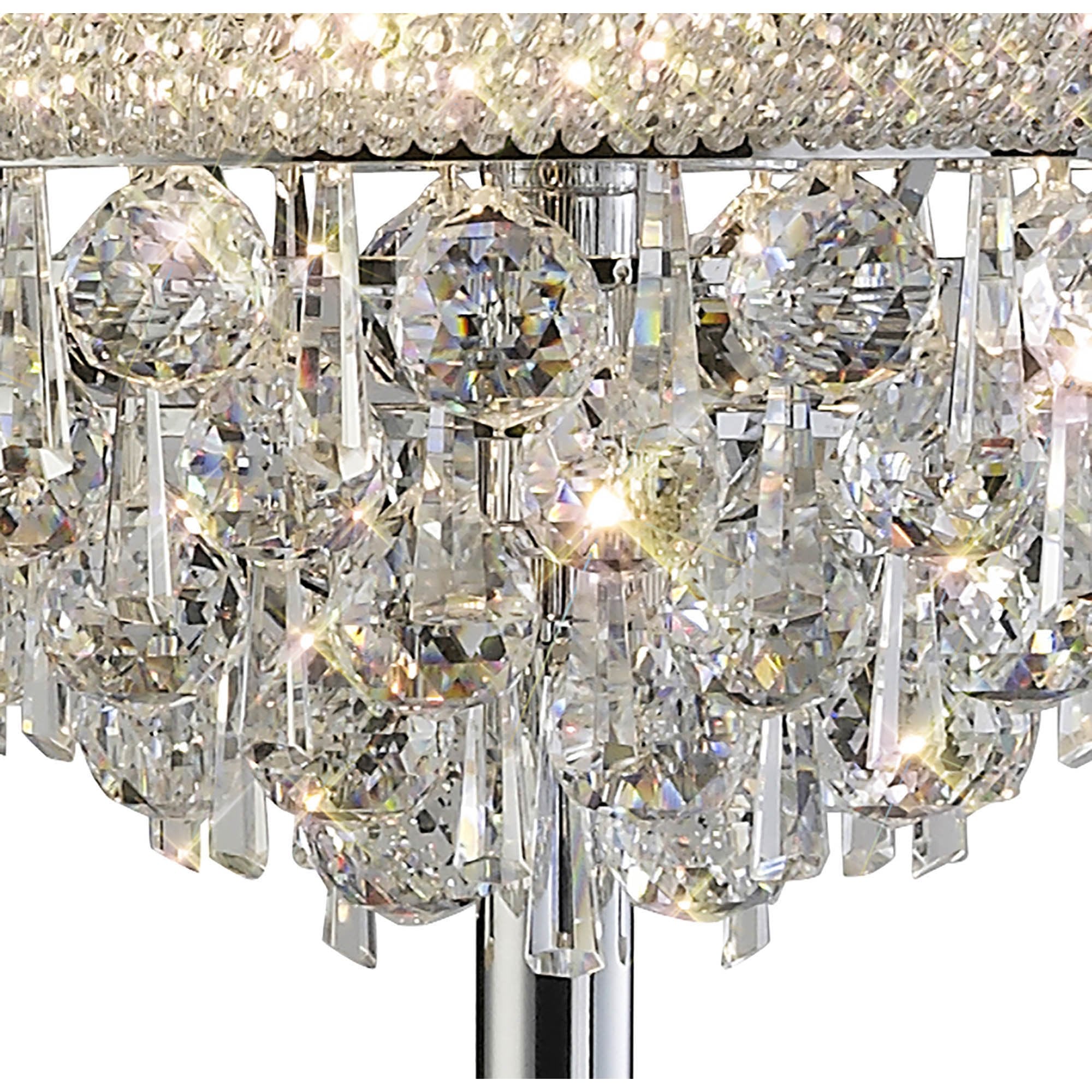 Diyas Alexandra 8 Light Floor Lamp - Polished Chrome & Crystal