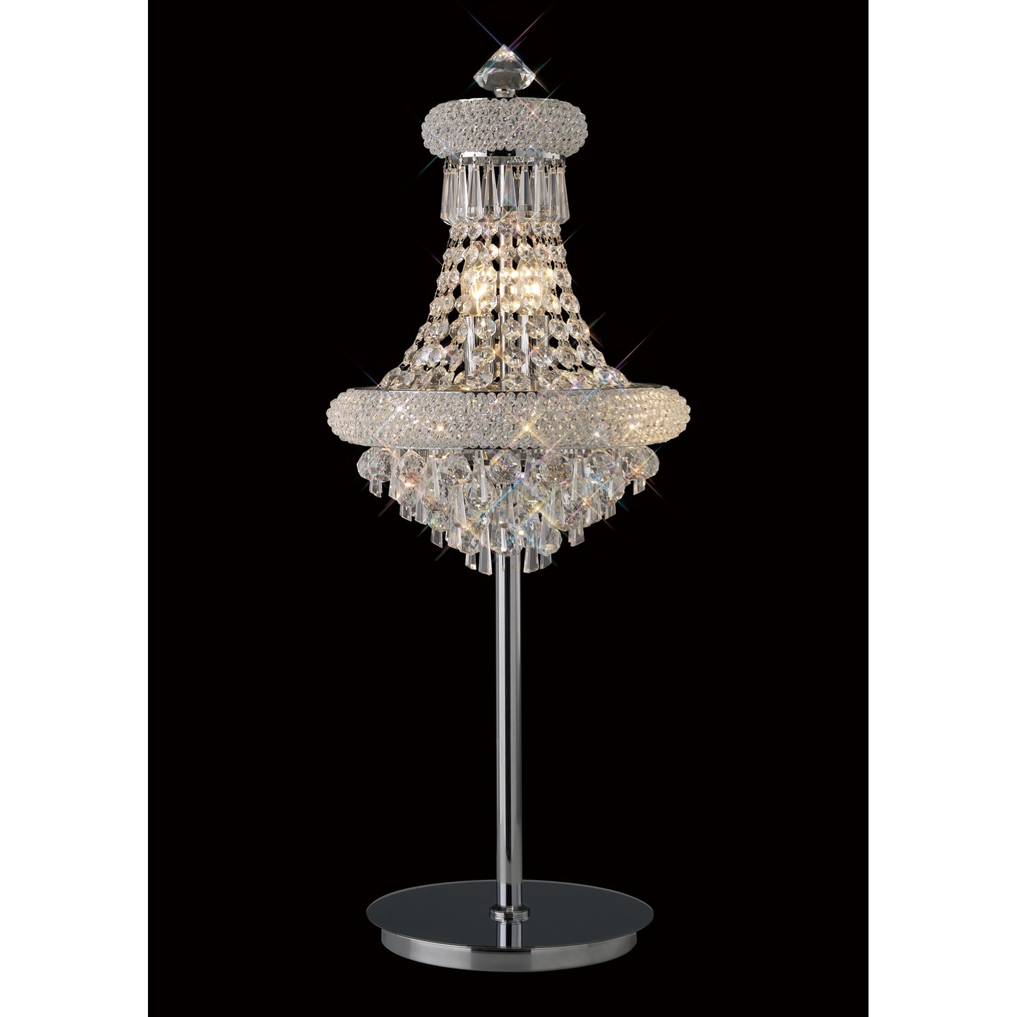 Diyas Alexandra 5 Light Table Lamp - Polished Chrome & Crystal