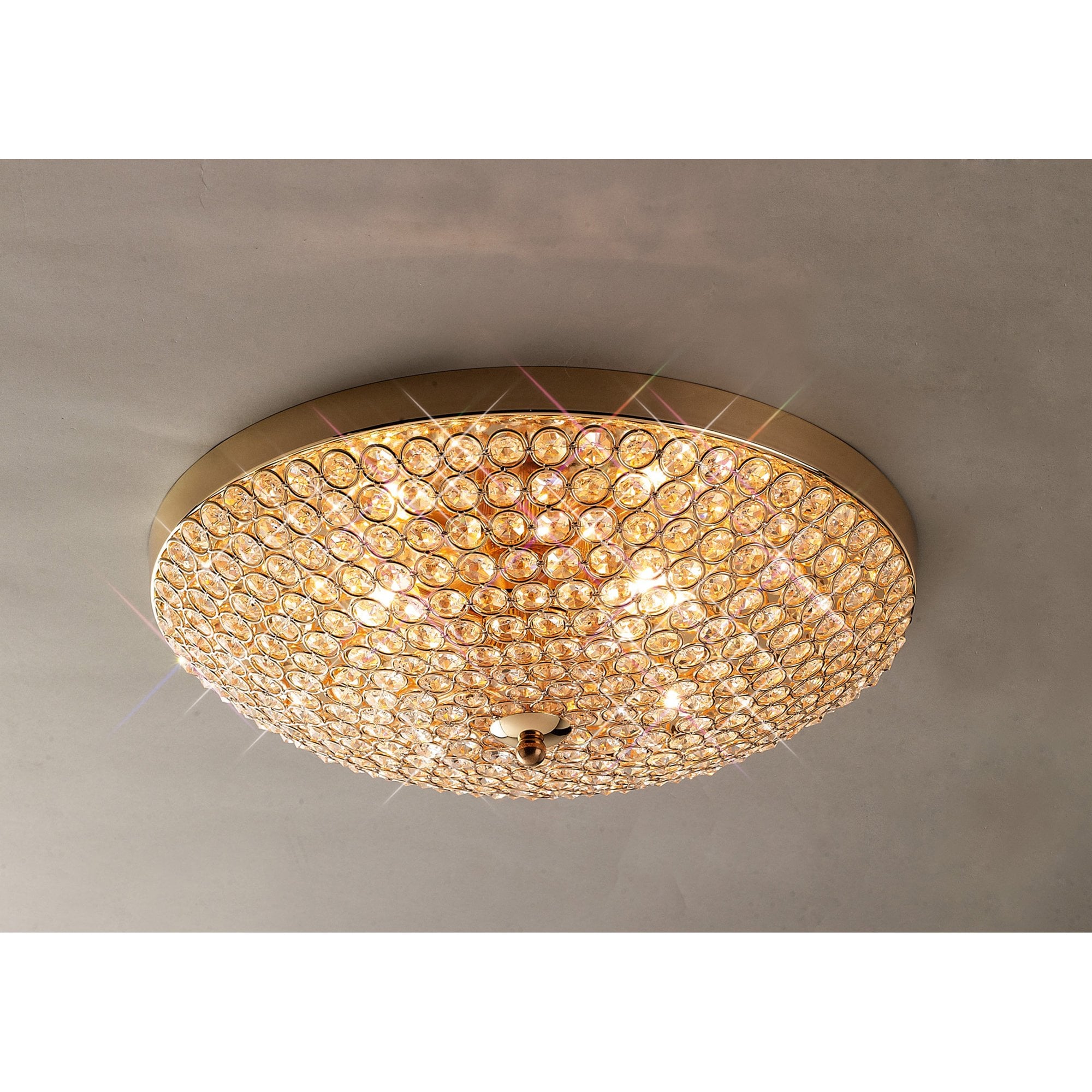 Diyas Ava 4 Light Ceiling Light - French Gold & Crystal
