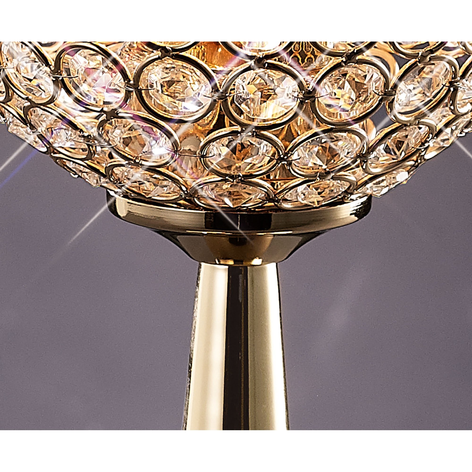 Diyas Ava 2 Light Table Lamp - French Gold & Crystal