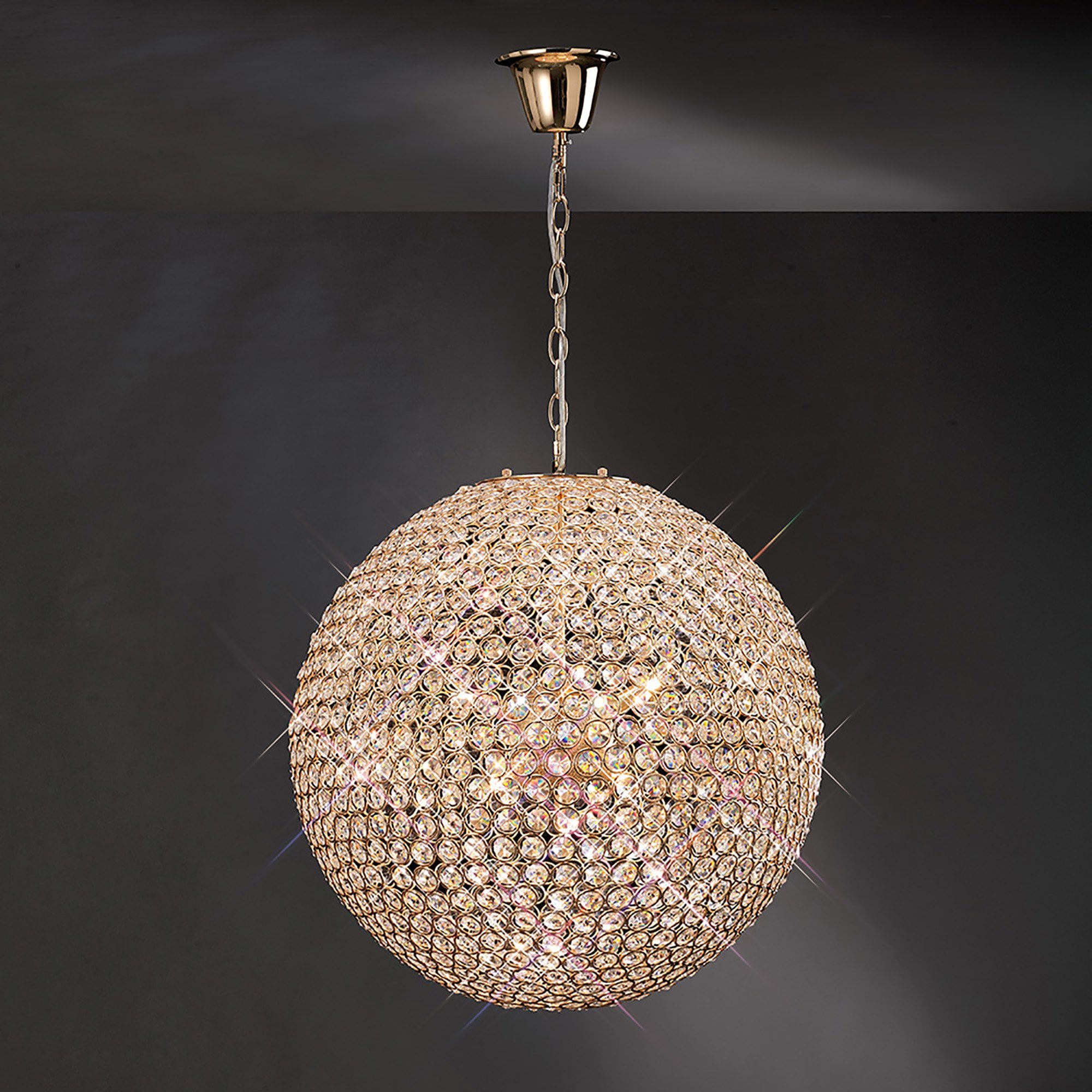 Diyas Ava 9 Light Pendant - French Gold & Crystal