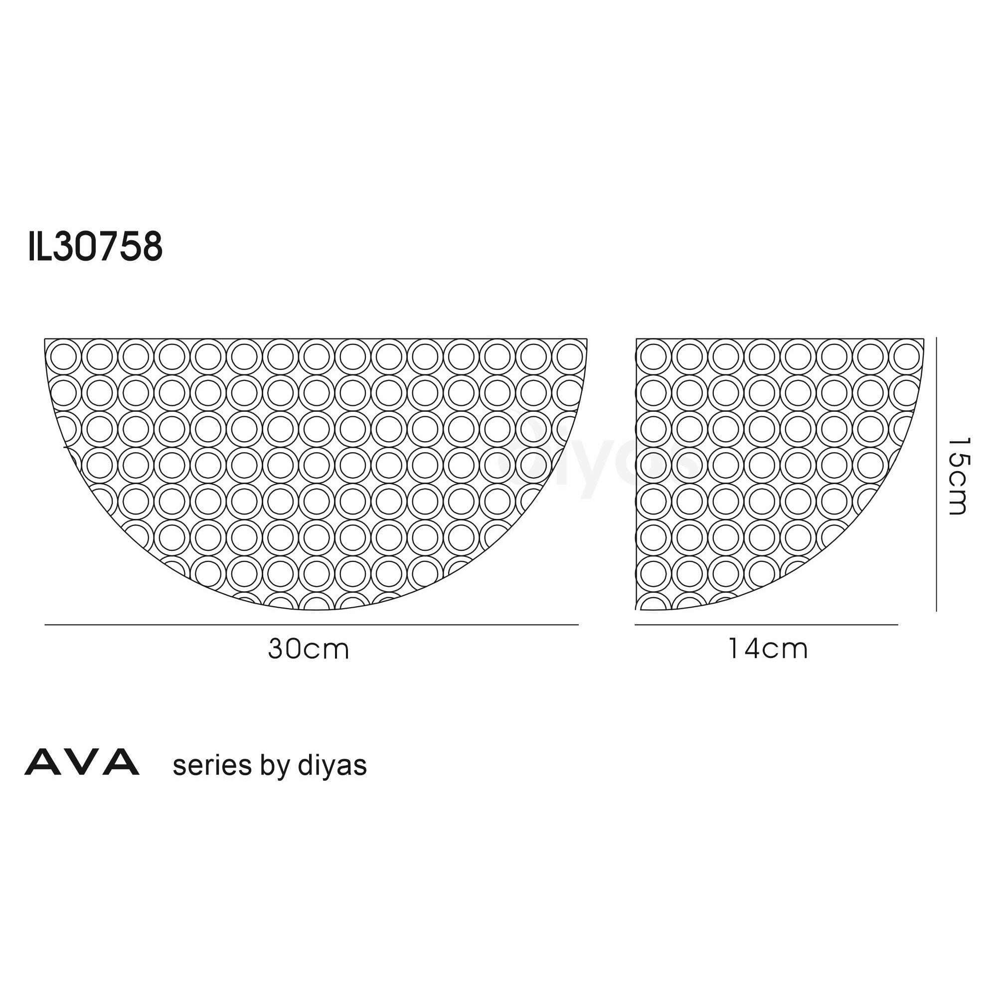 Diyas Ava 2 Light Circular Wall Light - French Gold & Crystal