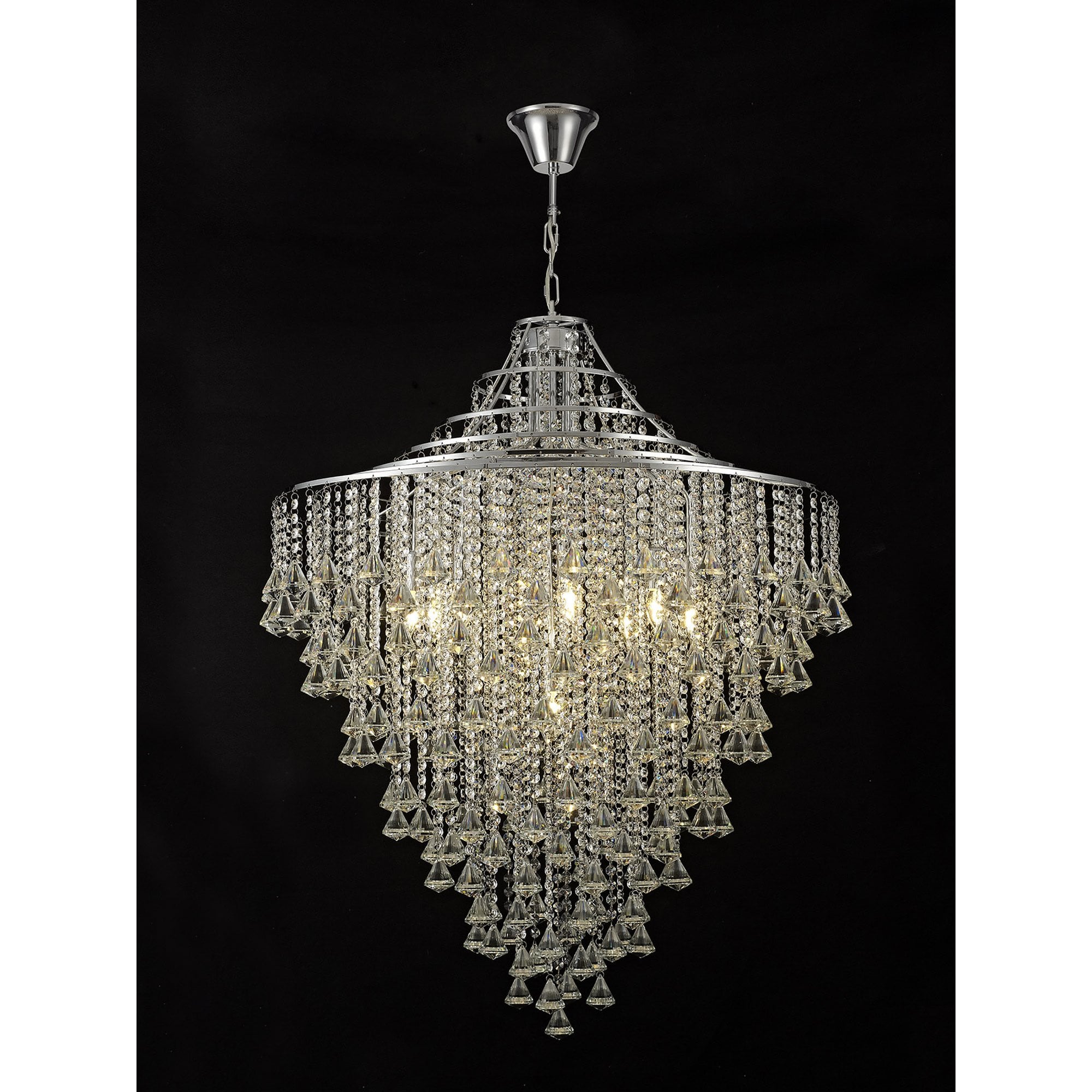 Diyas Inina 9 Light Pendant - Polished Chrome & Crystal