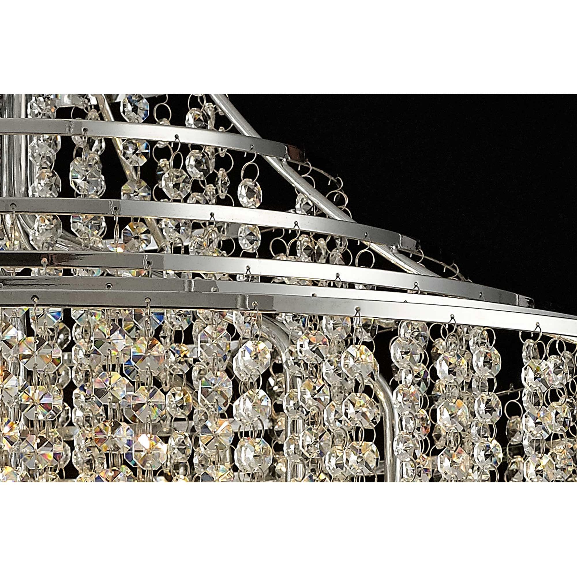 Diyas Inina 9 Light Pendant - Polished Chrome & Crystal