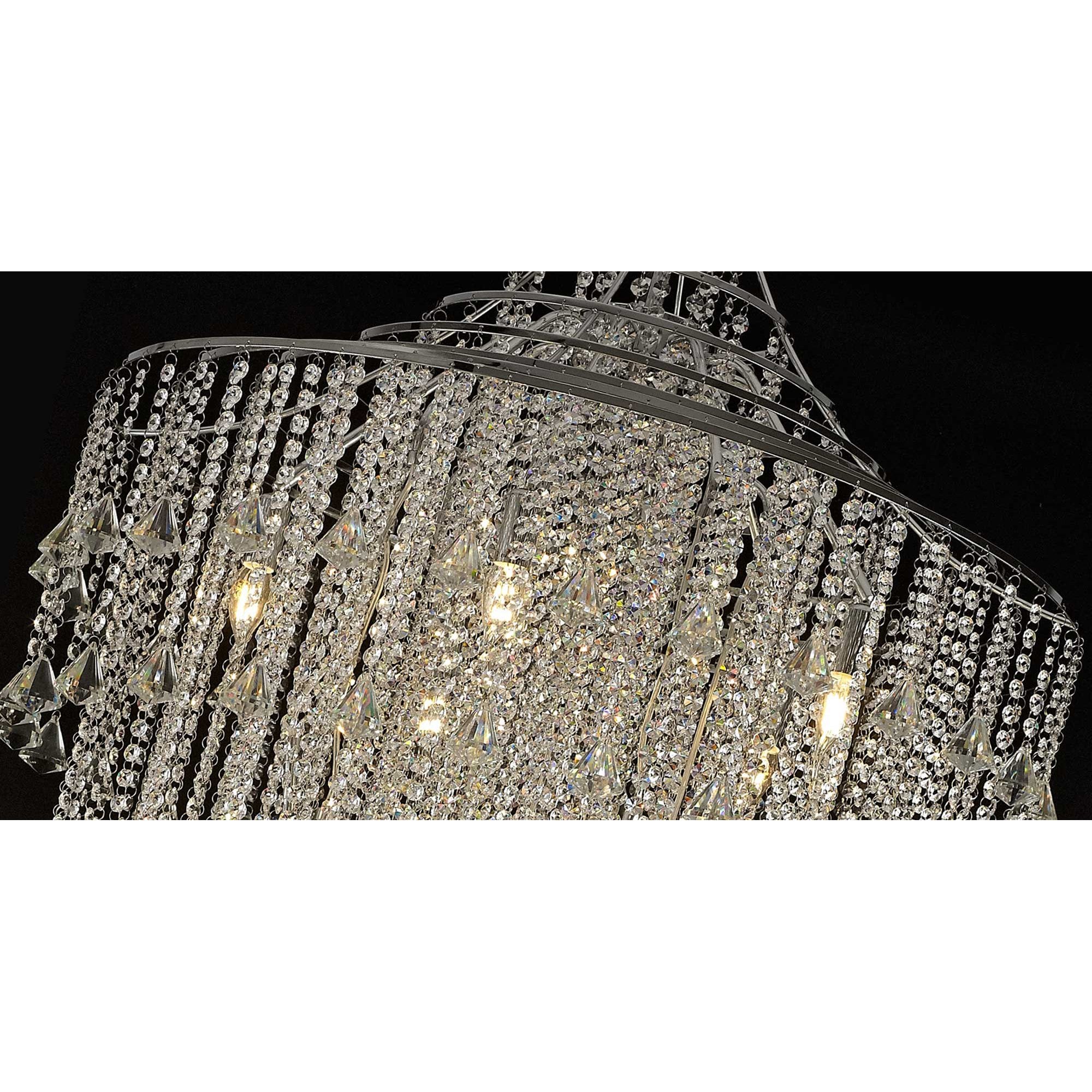 Diyas Inina Tall 15 Light Pendant - Polished Chrome & Crystal