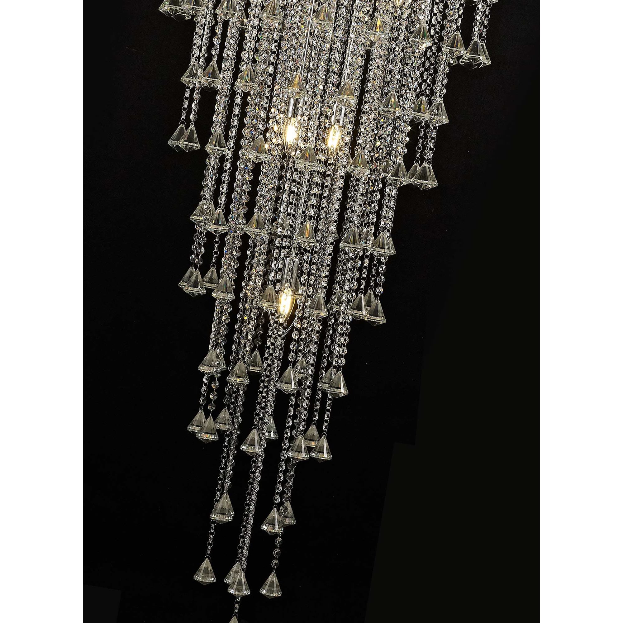 Diyas Inina Tall 15 Light Pendant - Polished Chrome & Crystal