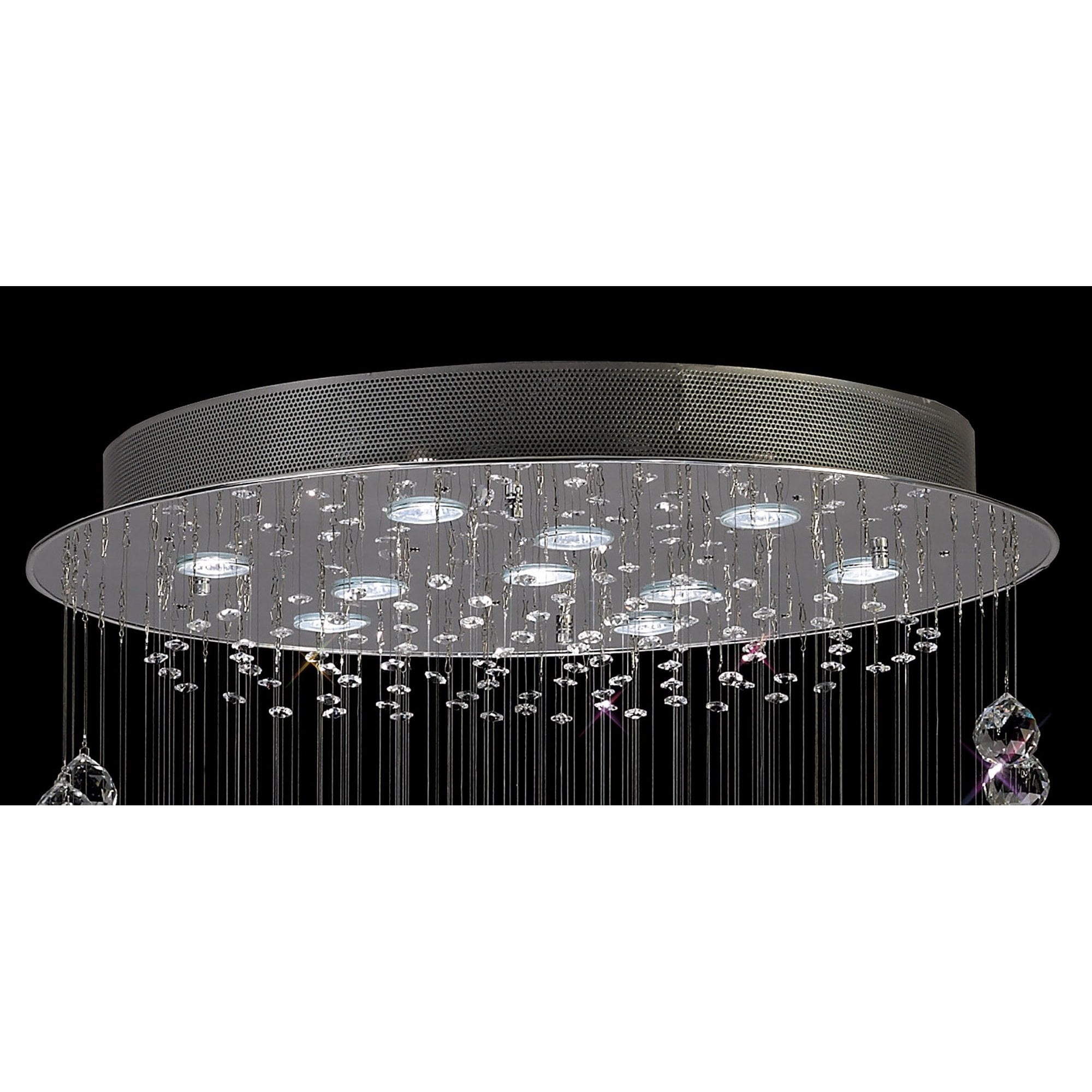 Diyas Colorado 10 Light Corkscrew Pendant - Polished Chrome & Crystal