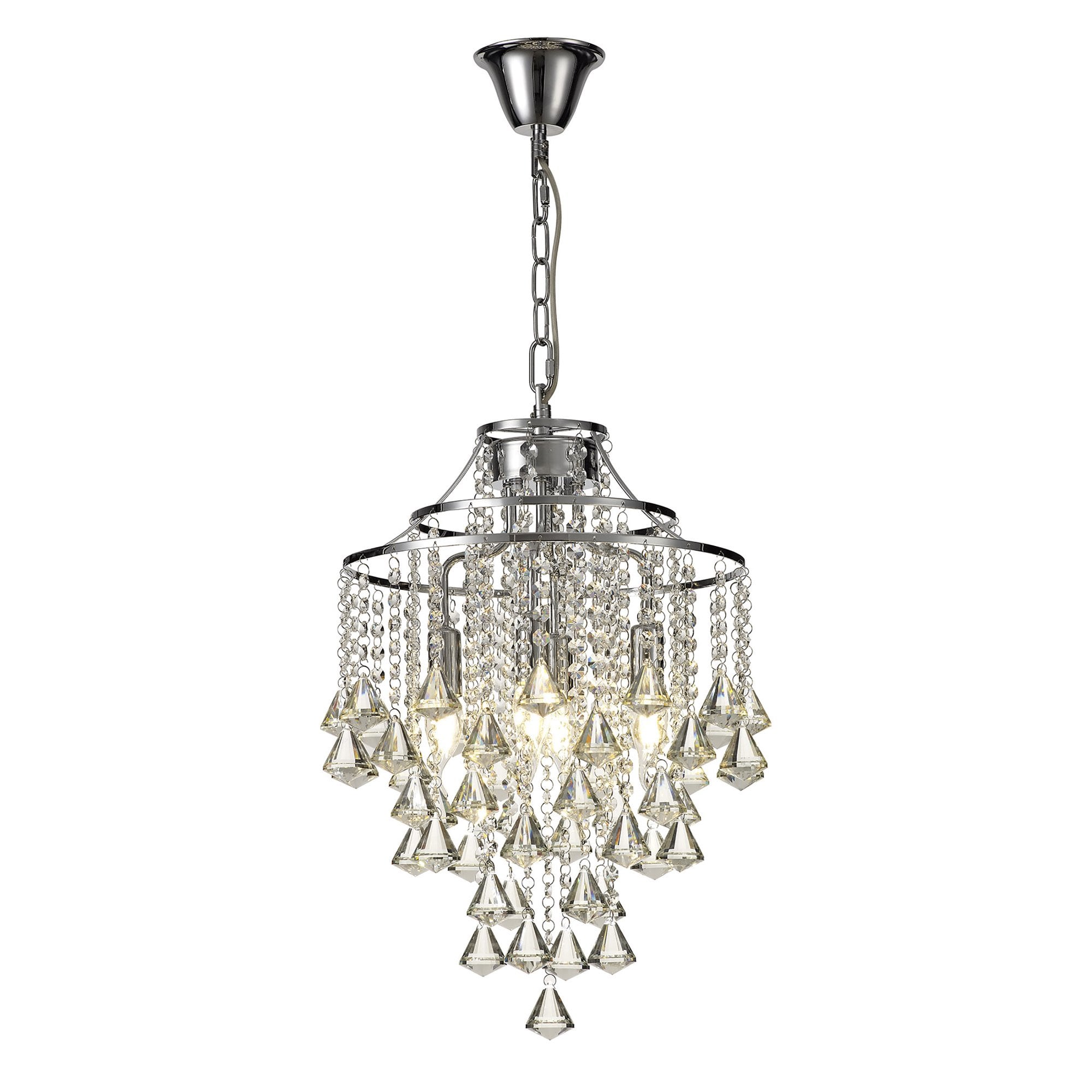 Diyas Inina 4 Light Pendant - Polished Chrome & Crystal
