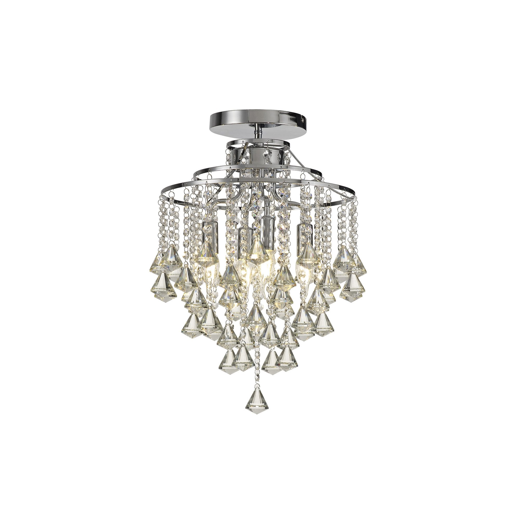 Diyas Inina 4 Light Ceiling Light - Polished Chrome & Crystal