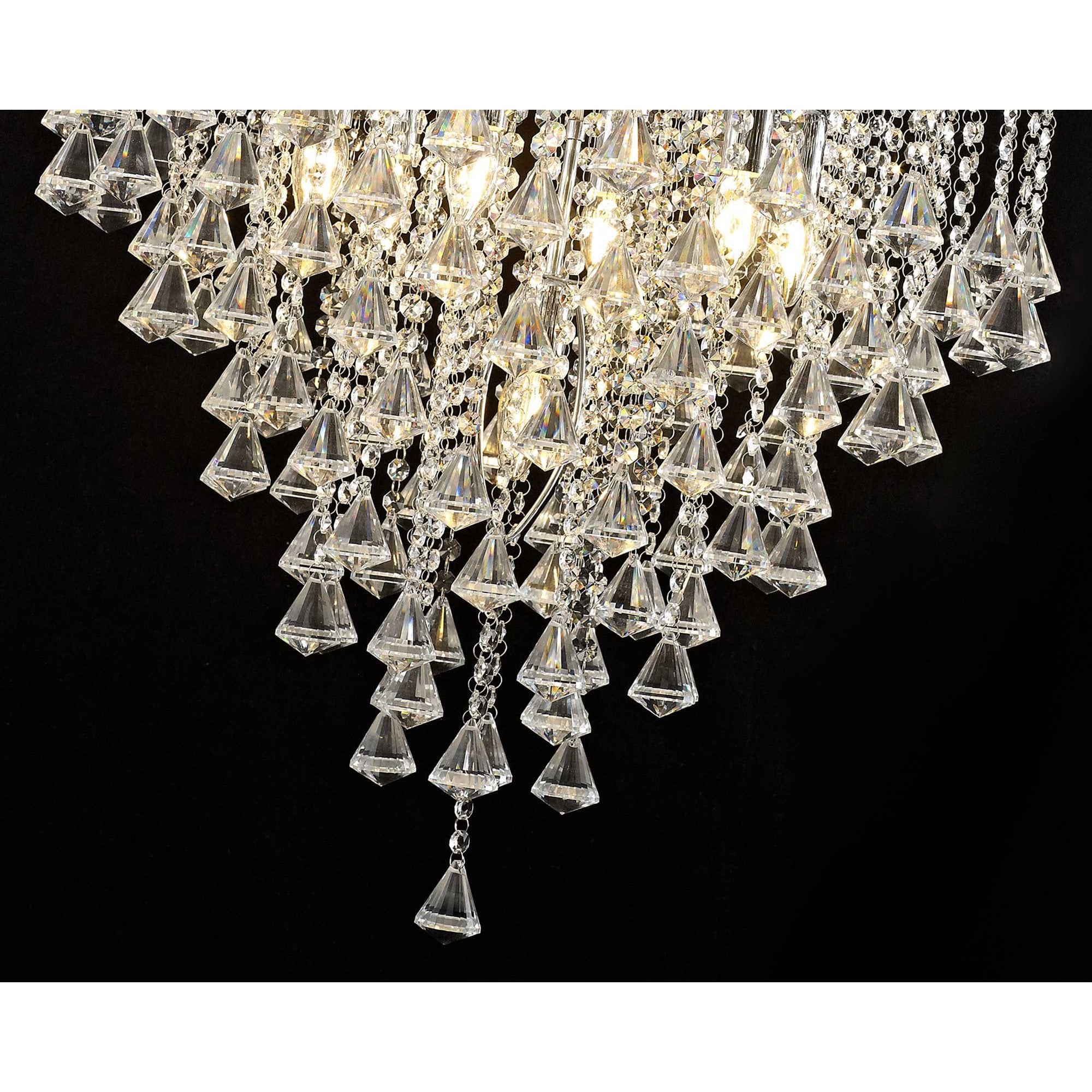 Diyas Inina 7 Light Pendant - Polished Chrome & Crystal