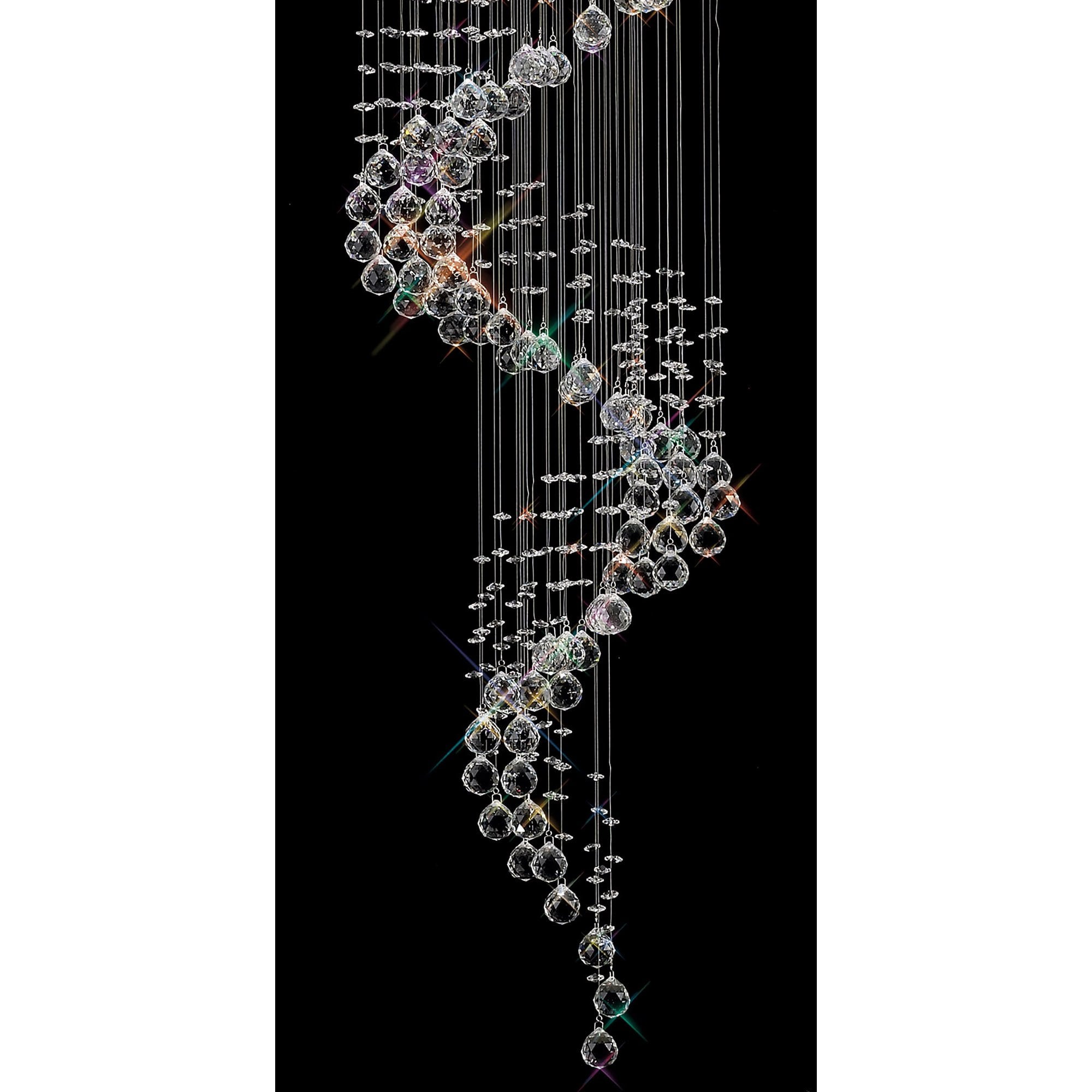 Diyas Colorado 9 Light Multi-Spiral Pendant - Polished Chrome & Crystal